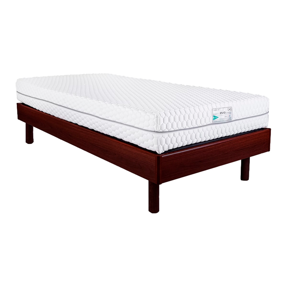 Conjunto colchón de viscoelástica y somier de madera EVO FIJO 2 Dimaflex - Wengué Cama 105 x 190 cm Wengué-1