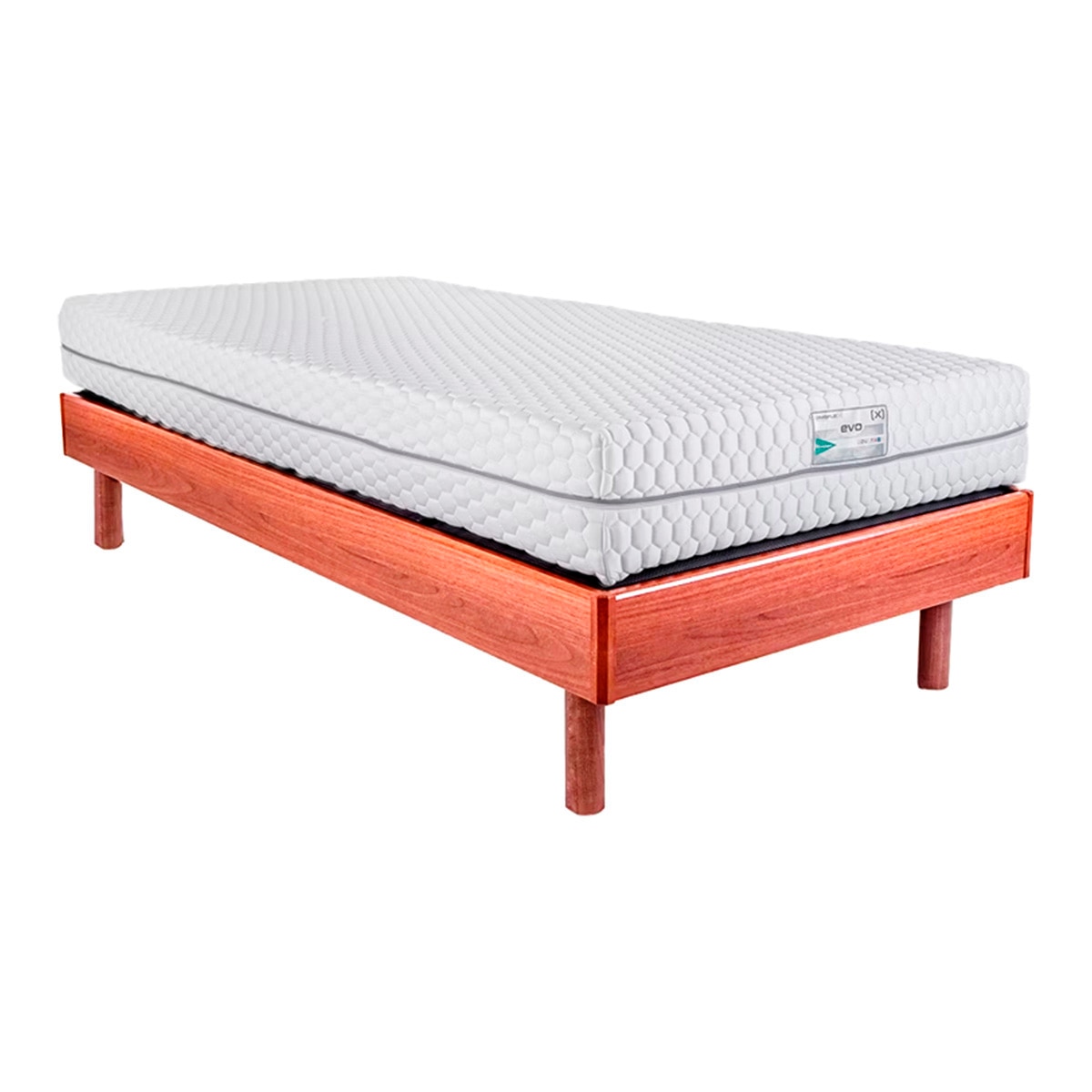 Conjunto colchón de viscoelástica y somier de madera EVO FIJO 2 Dimaflex - Cerezo Cama 105 x 190 cm Cerezo-1