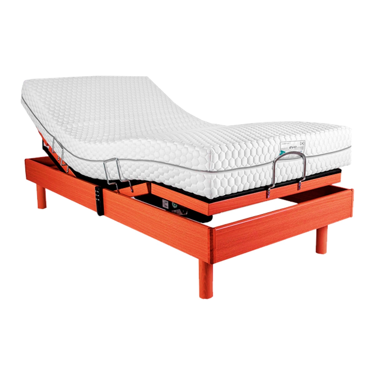 Conjunto colchón de viscoelástica y somier de madera EVO MOTOR 2 Dimaflex - Cerezo Cama 105 x 190 cm Cerezo-1