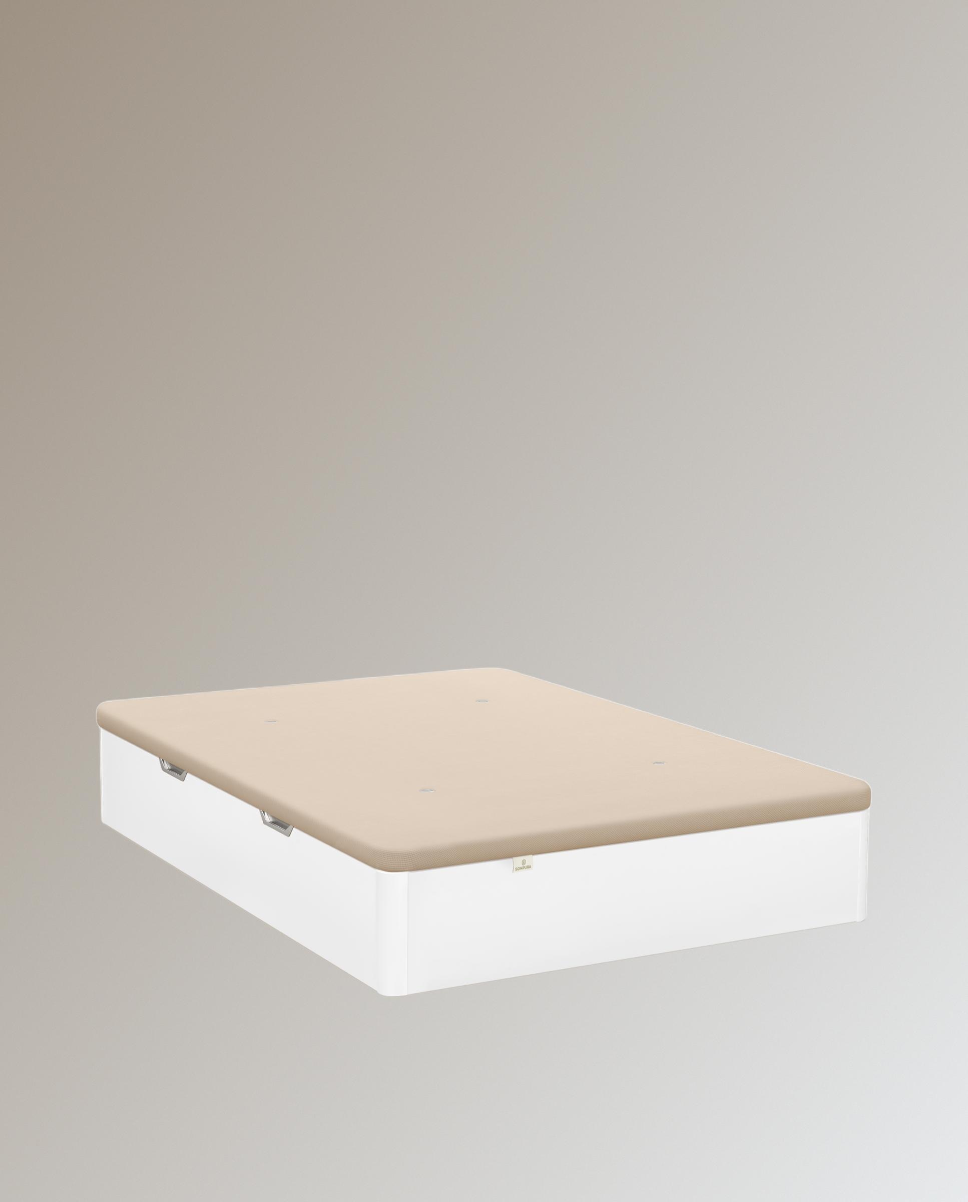 Canapé abatible de madera con apertura lateral Stela 3D Lateral Sonpura - Blanco Cama 80 x 190 cm Blanco-2