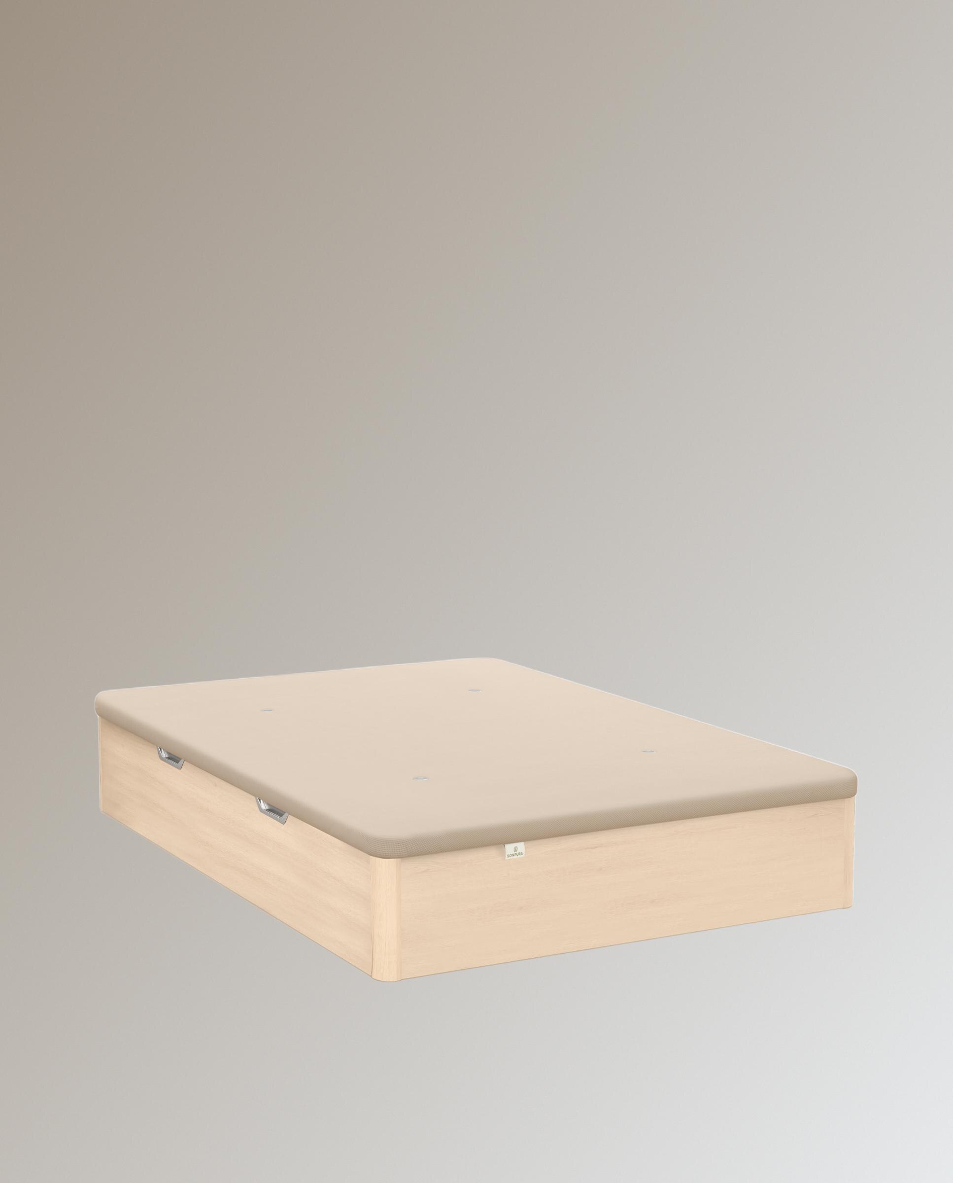 Canapé abatible de madera con apertura lateral Stela 3D Lateral Sonpura - Natural Cama 80 x 190 cm Natural-2