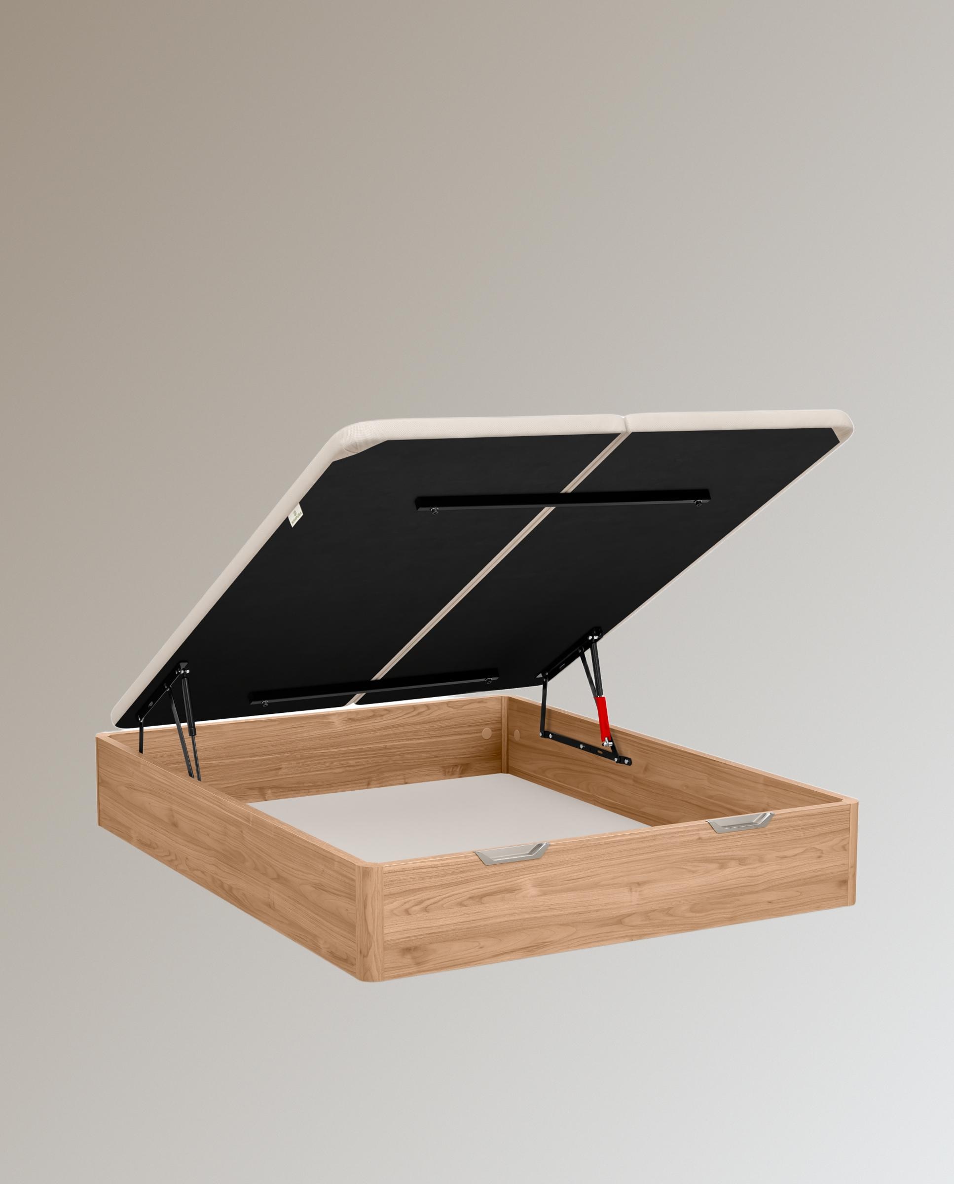 Canapé abatible de madera con 2 tapas Stela 3D Sonpura - Nogal Cama 135 x 190 cm Nogal-1