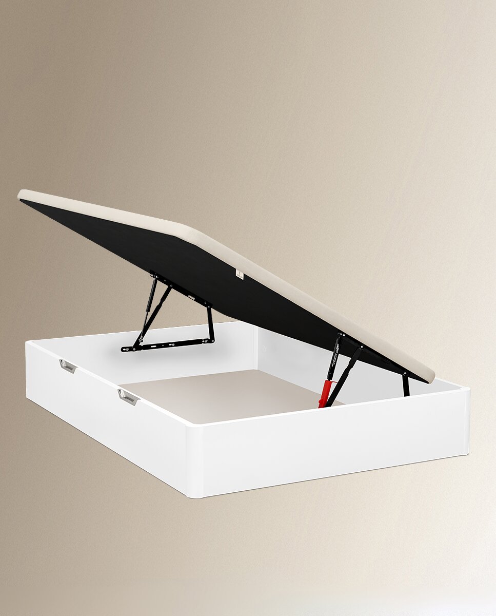 Canapé abatible de madera con apertura lateral Stela Lateral Sonpura - Blanco Cama 80 x 190 cm Blanco-1