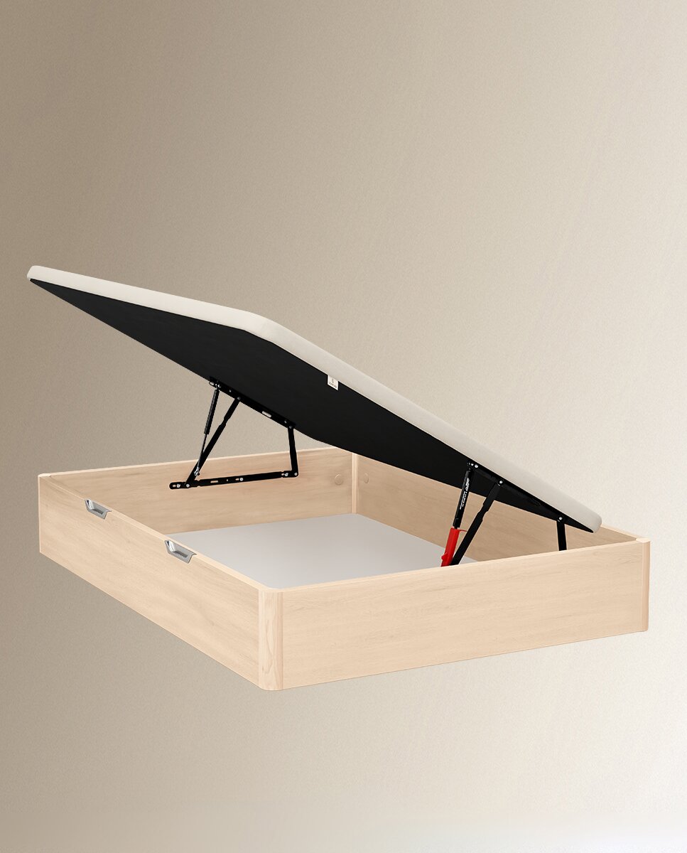 Canapé abatible de madera con apertura lateral Stela Lateral Sonpura - Natural Cama 80 x 190 cm Natural-1