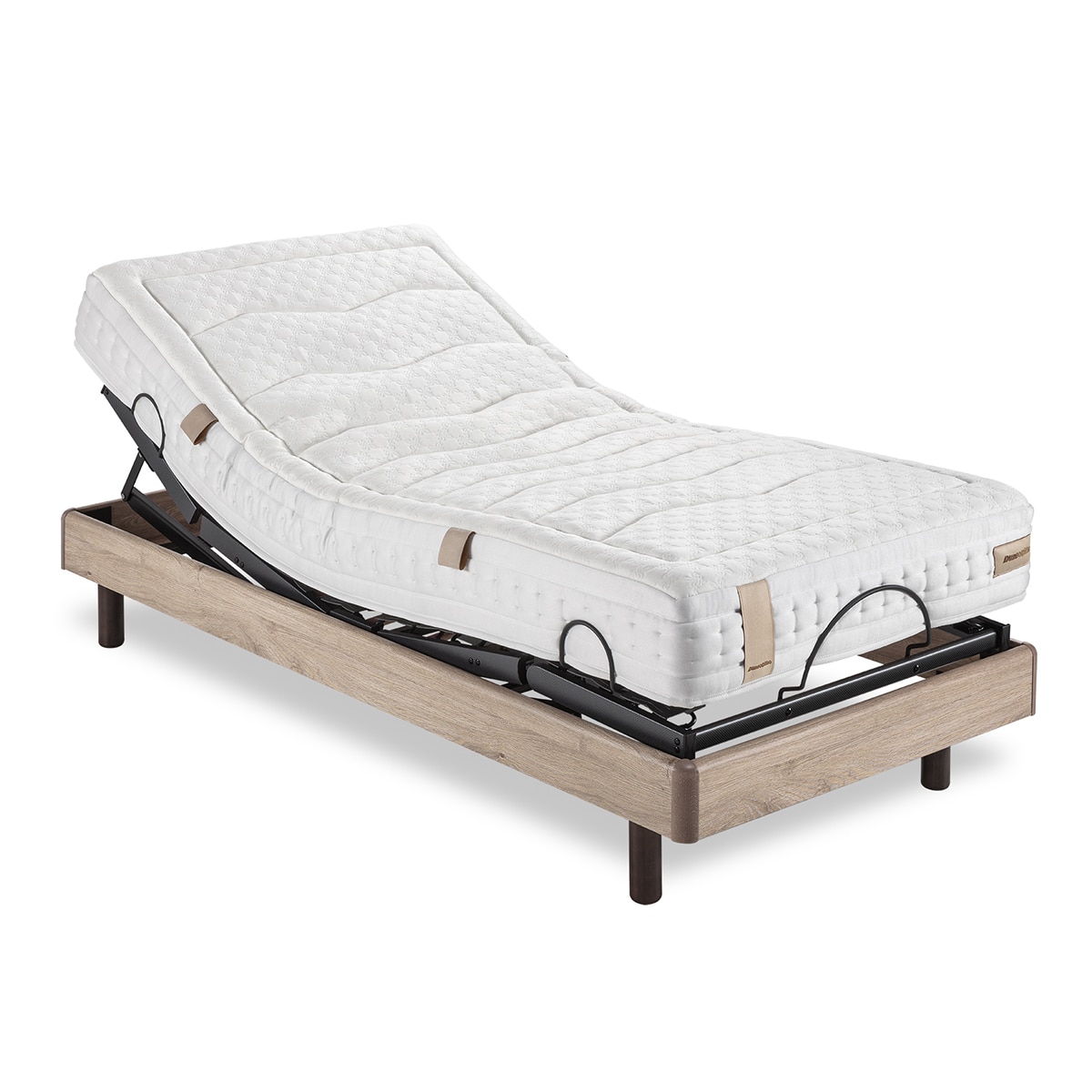 Conjunto de colchón de látex y base articulada con mando inalámbrico Aran Dunlopillo - Roble Cama 105 x 190 cm Roble-1