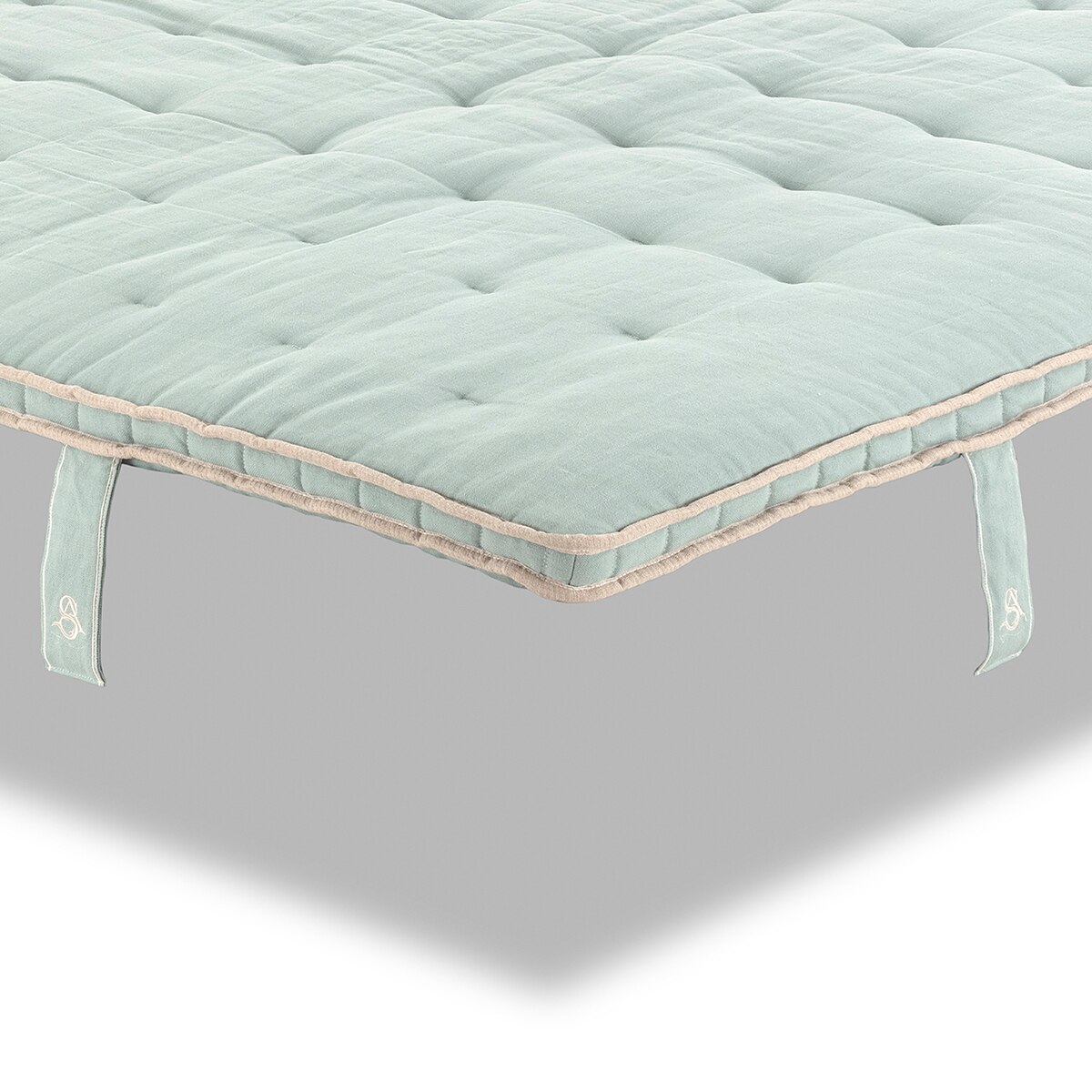 Imagen 2 de Topper de látex Talalay y fibras naturales Formentera T Sueño Artesano - Turquesa Cama 80 x 190 cm Turquesa