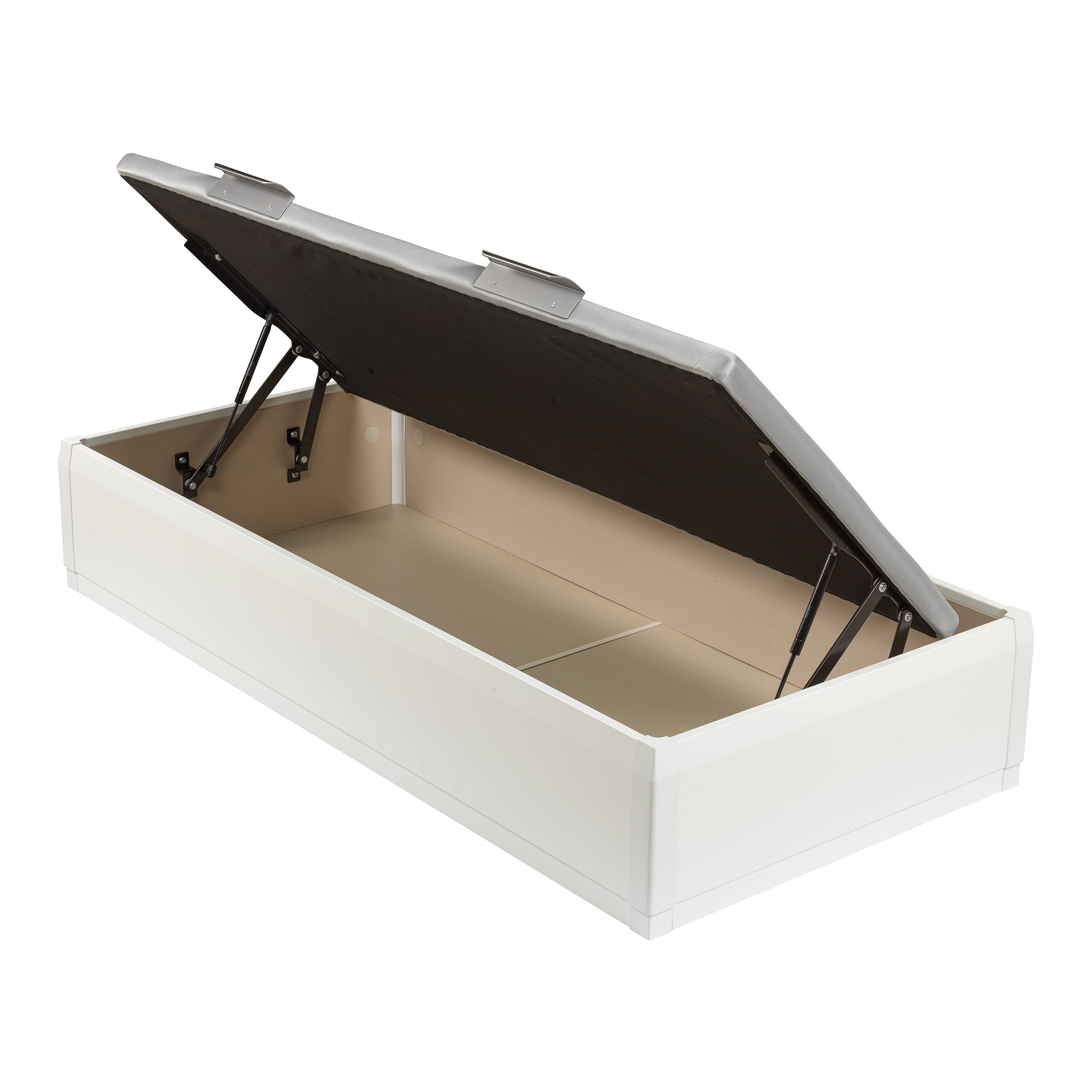 Imagen 3 de Canapé juvenil de madera Box MDF Lateral Lattoflex - Blanco Cama 90 x 190 cm Blanco