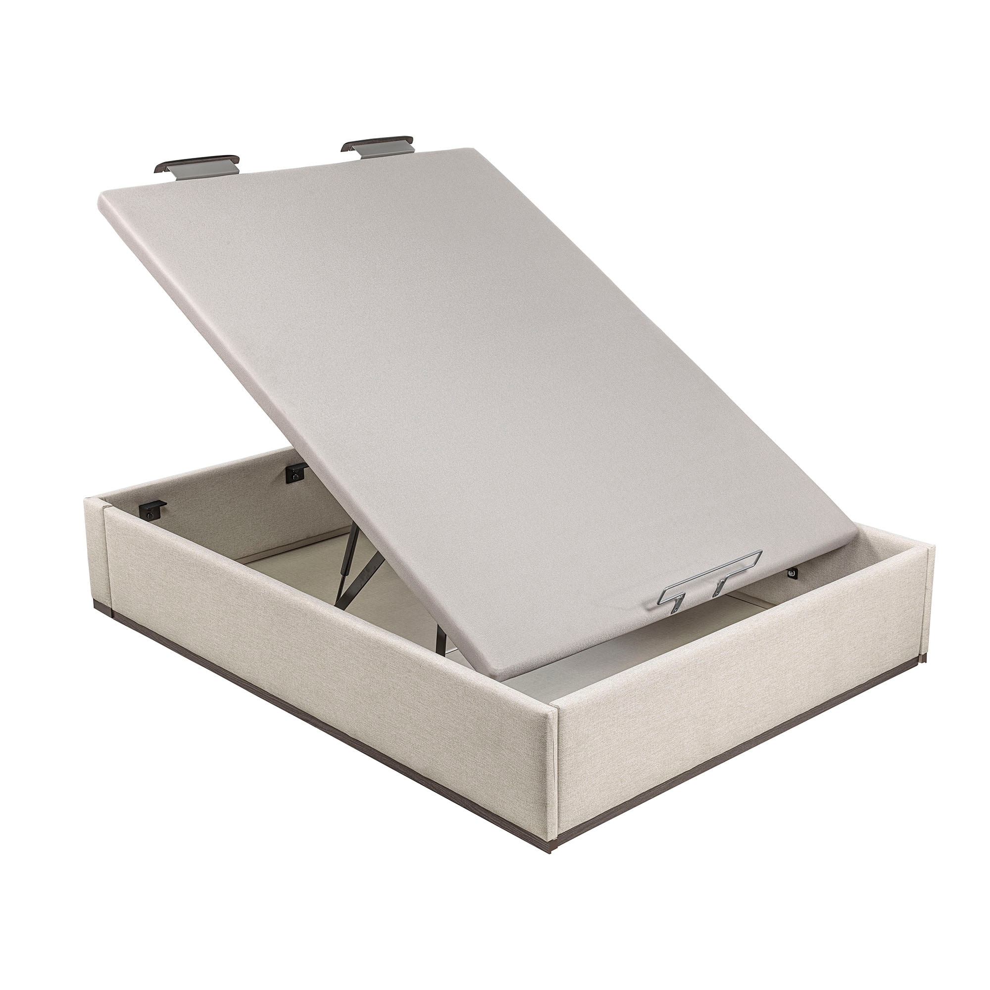 Canapé abatible en tela Box Dekor MDF Lattoflex - Arena oscuro Cama 90 x 190 cm Arena oscuro-2