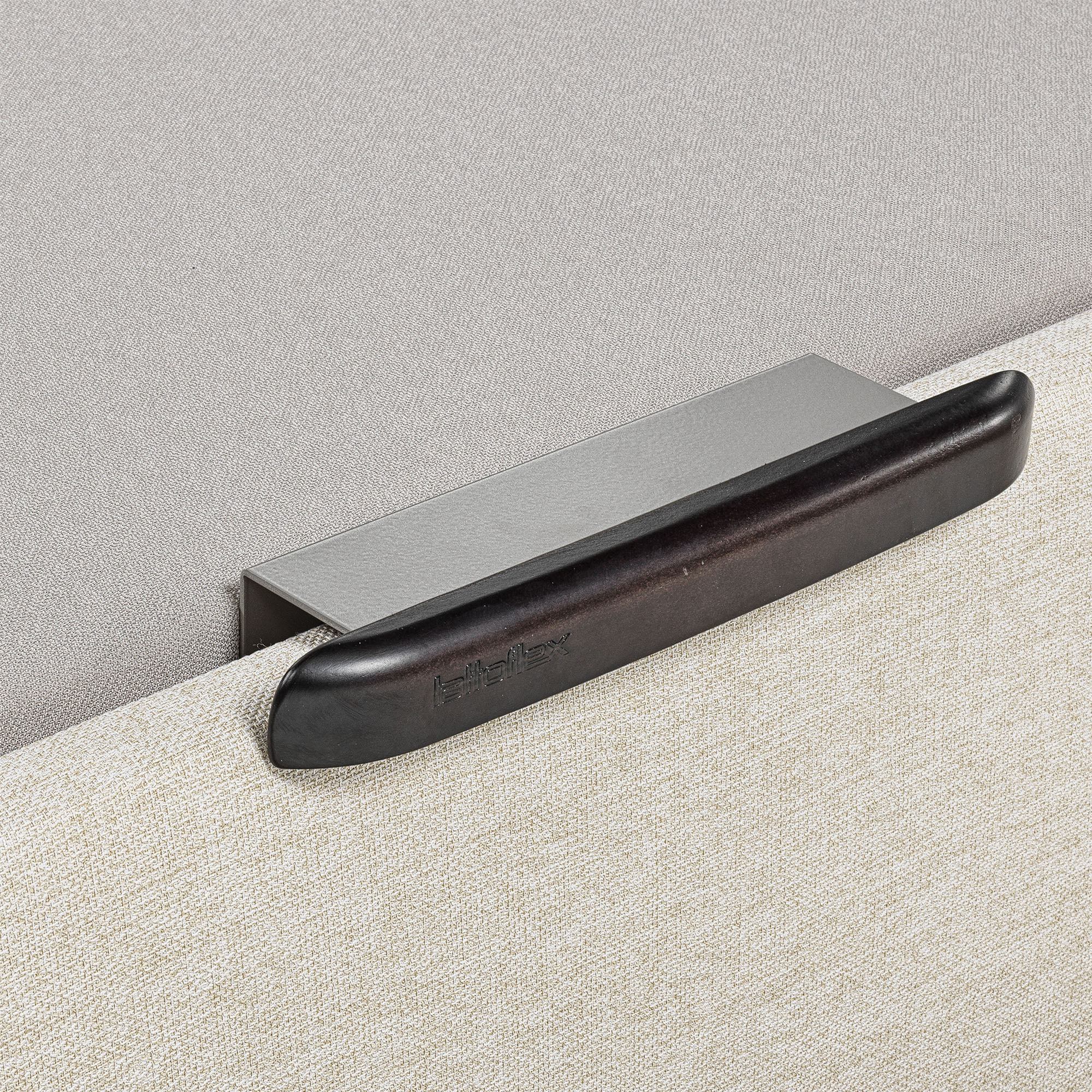 Canapé abatible en tela Box Dekor MDF Lattoflex - Arena oscuro Cama 90 x 190 cm Arena oscuro-5
