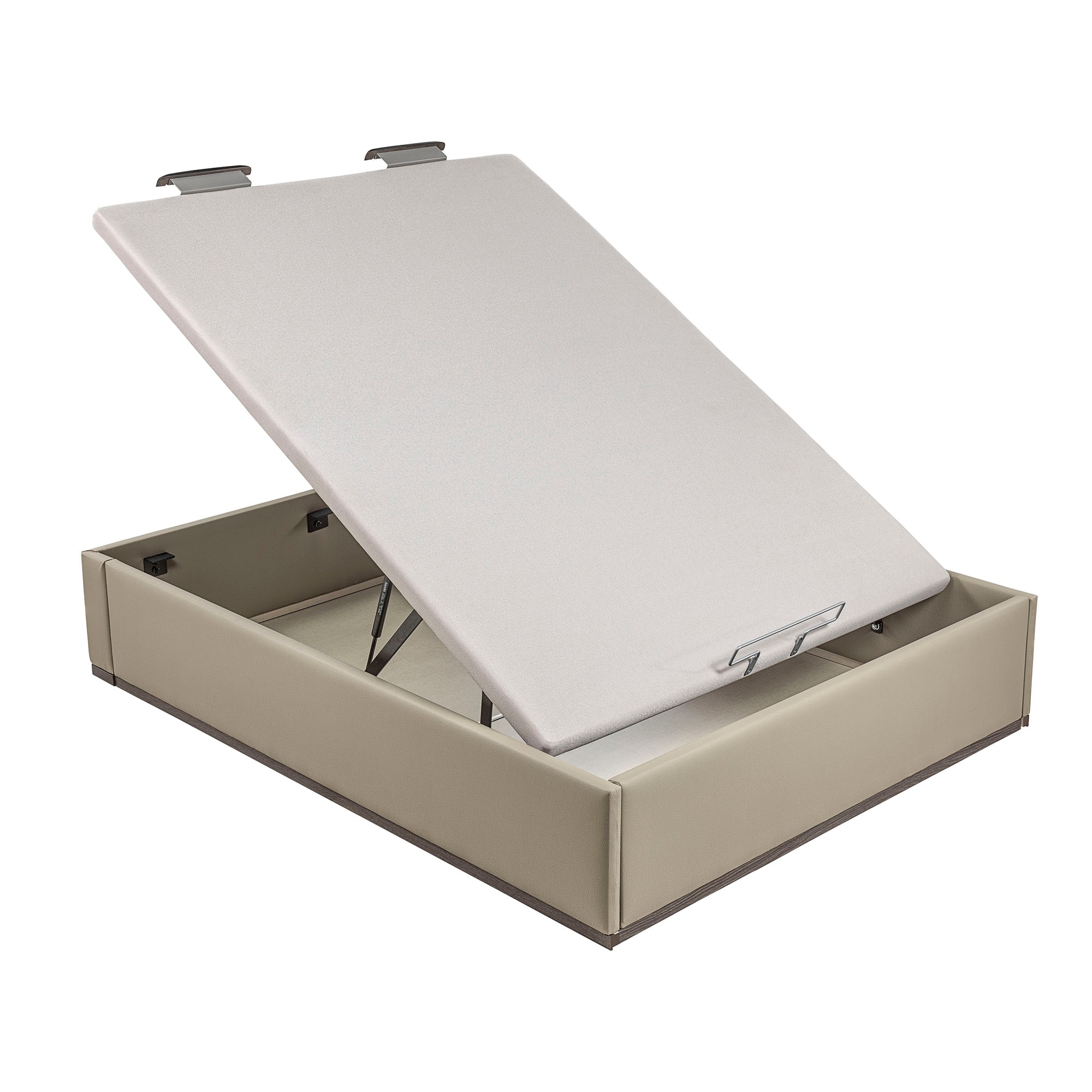 Canapé abatible en polipiel Box Dekor MDF Lattoflex - Visón oscuro Cama 90 x 190 cm Visón oscuro-2