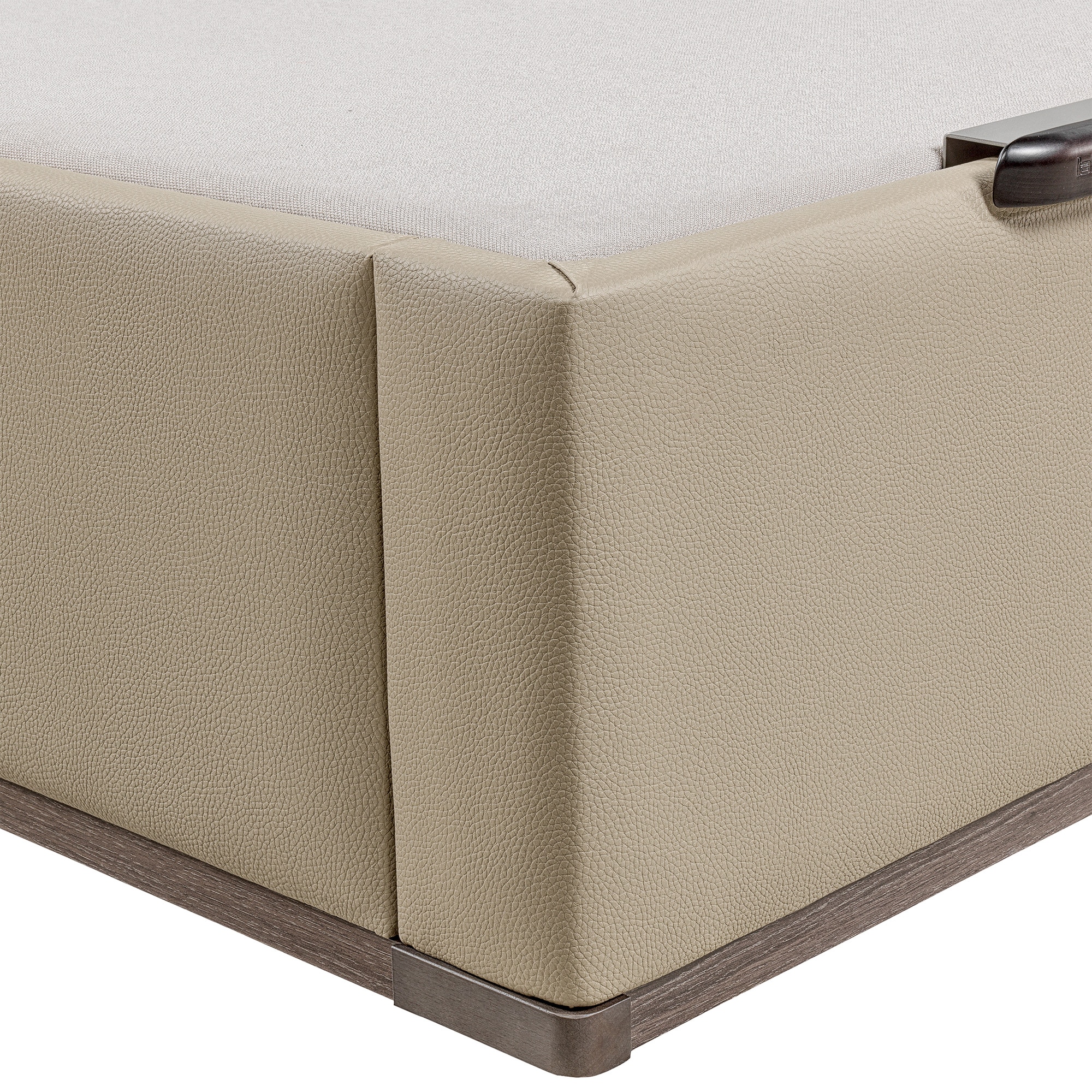 Canapé abatible en polipiel Box Dekor MDF Lattoflex - Visón oscuro Cama 90 x 190 cm Visón oscuro-4