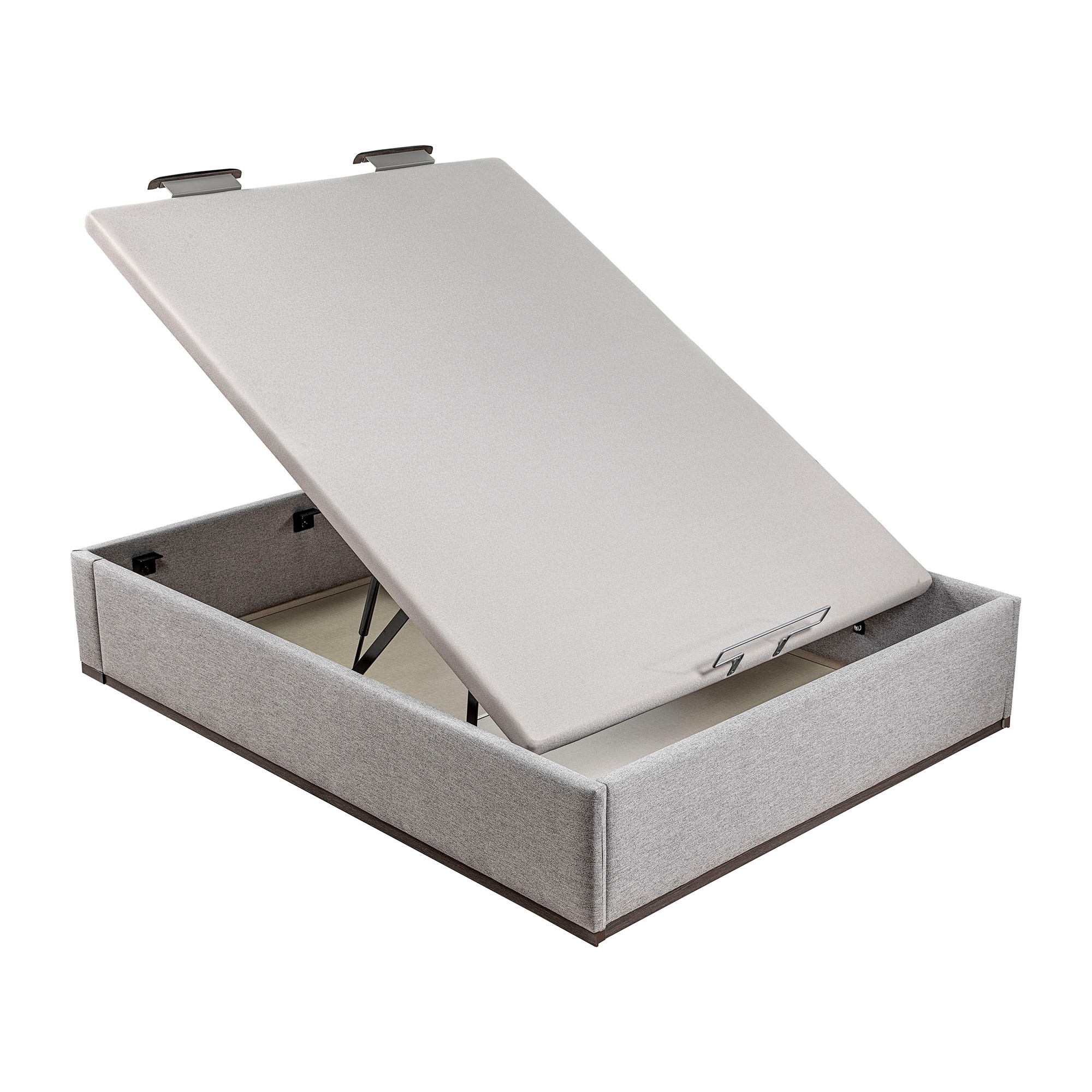 Canapé abatible en tela Box Dekor MDF Lattoflex - Gris oscuro Cama 90 x 190 cm Gris oscuro-2
