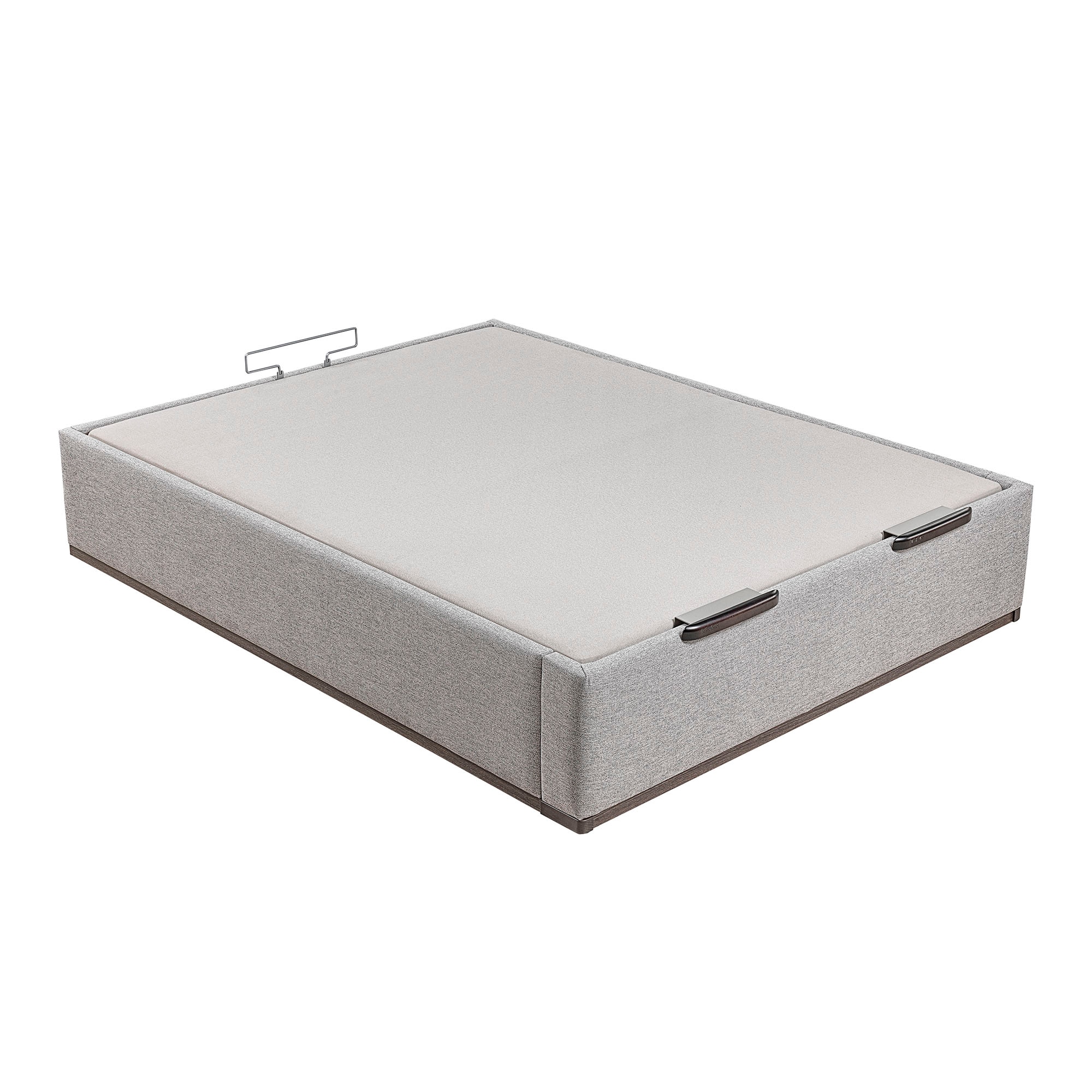 Canapé abatible en tela Box Dekor MDF Lattoflex - Gris oscuro Cama 90 x 190 cm Gris oscuro-3