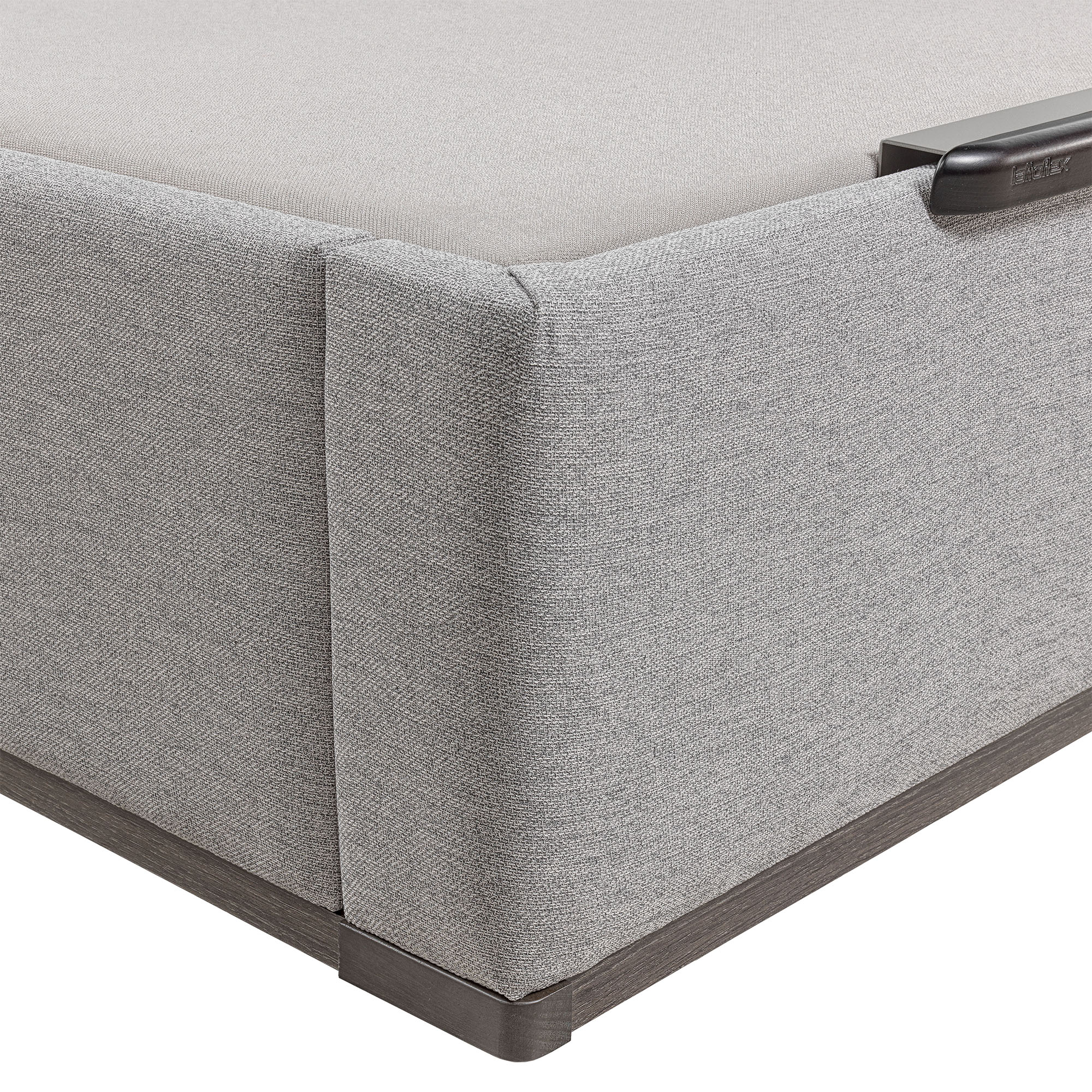 Canapé abatible en tela Box Dekor MDF Lattoflex - Gris oscuro Cama 90 x 190 cm Gris oscuro-4