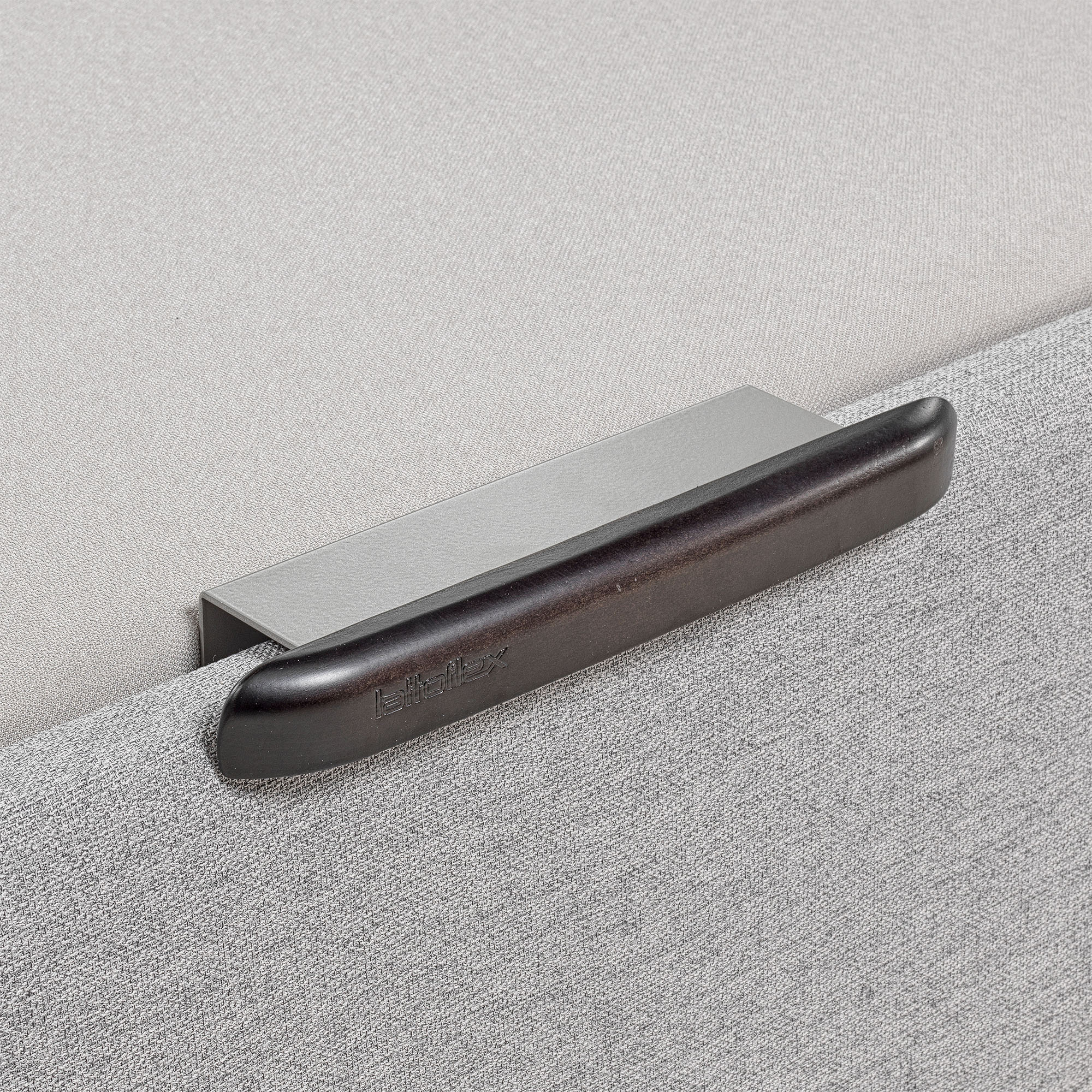 Canapé abatible en tela Box Dekor MDF Lattoflex - Gris oscuro Cama 90 x 190 cm Gris oscuro-5