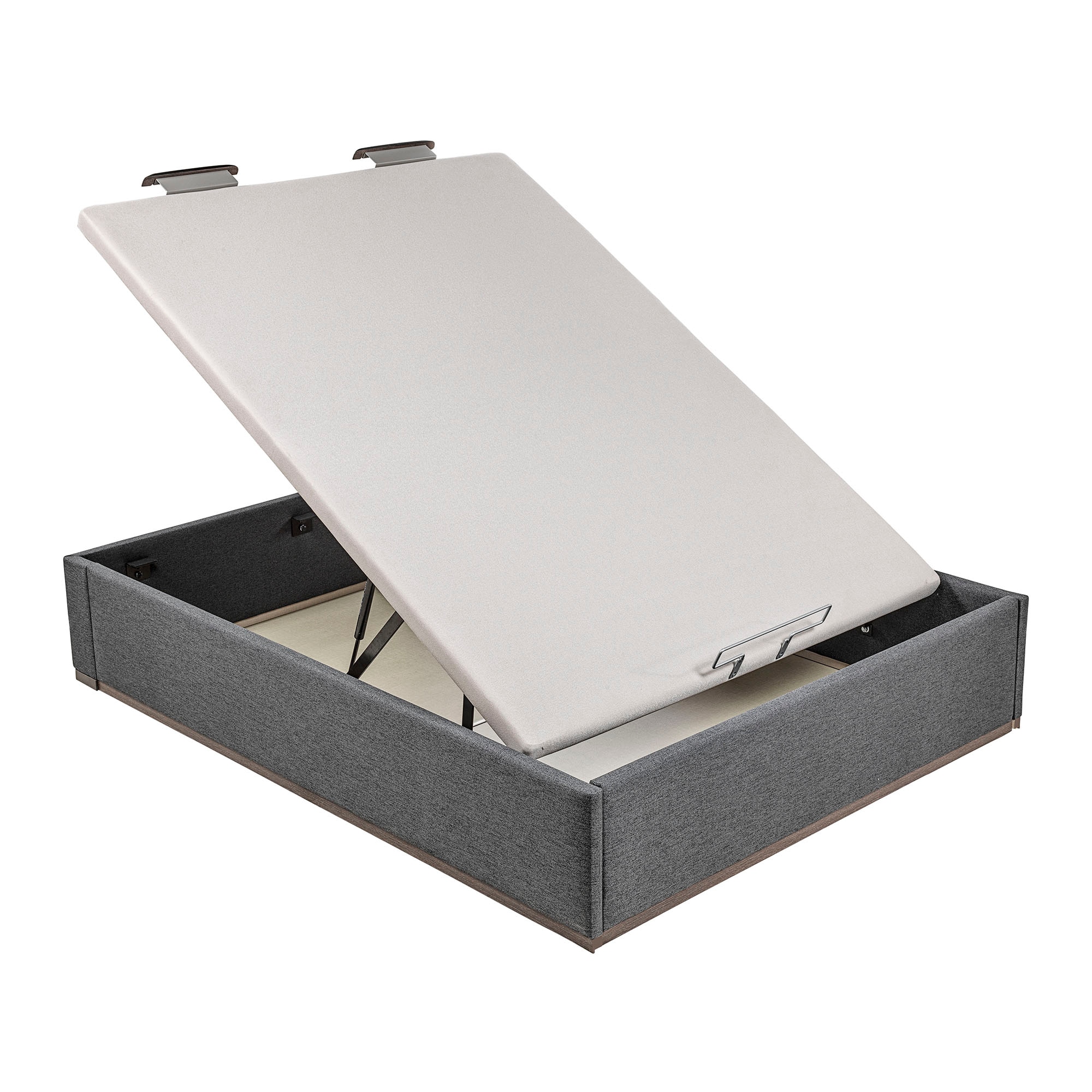 Canapé abatible en tela Box Dekor MDF Lattoflex - Antracita oscuro Cama 90 x 190 cm Antracita oscuro-2