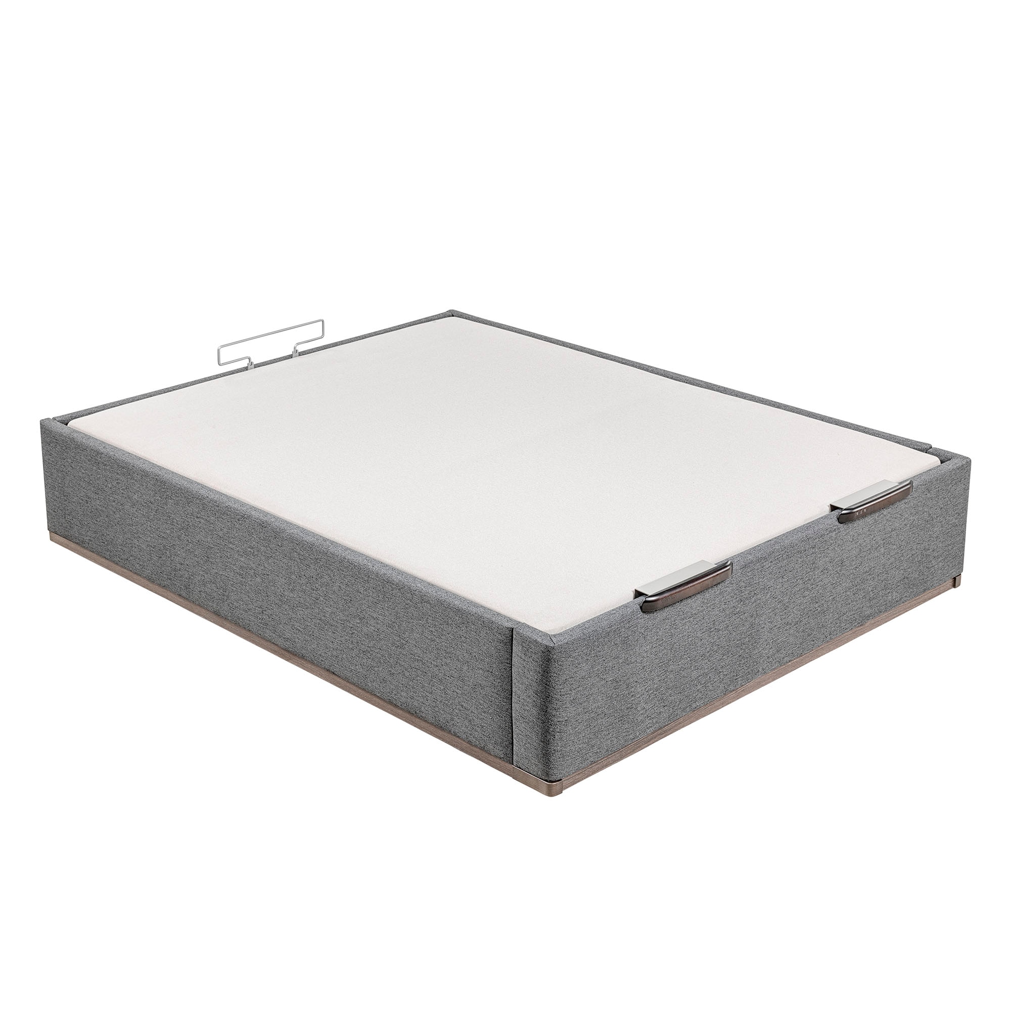 Canapé abatible en tela Box Dekor MDF Lattoflex - Antracita oscuro Cama 90 x 190 cm Antracita oscuro-3