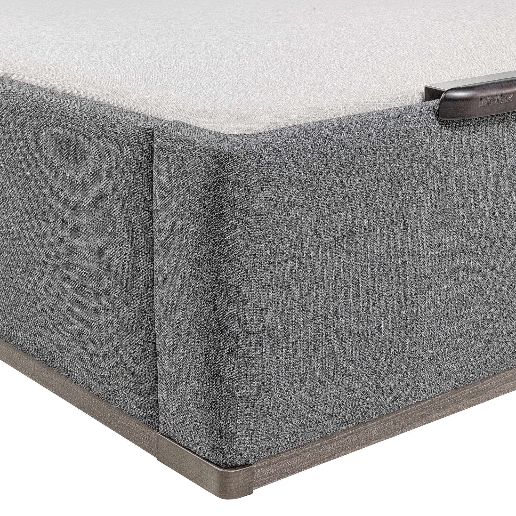 Canapé abatible en tela Box Dekor MDF Lattoflex - Antracita oscuro Cama 90 x 190 cm Antracita oscuro-4