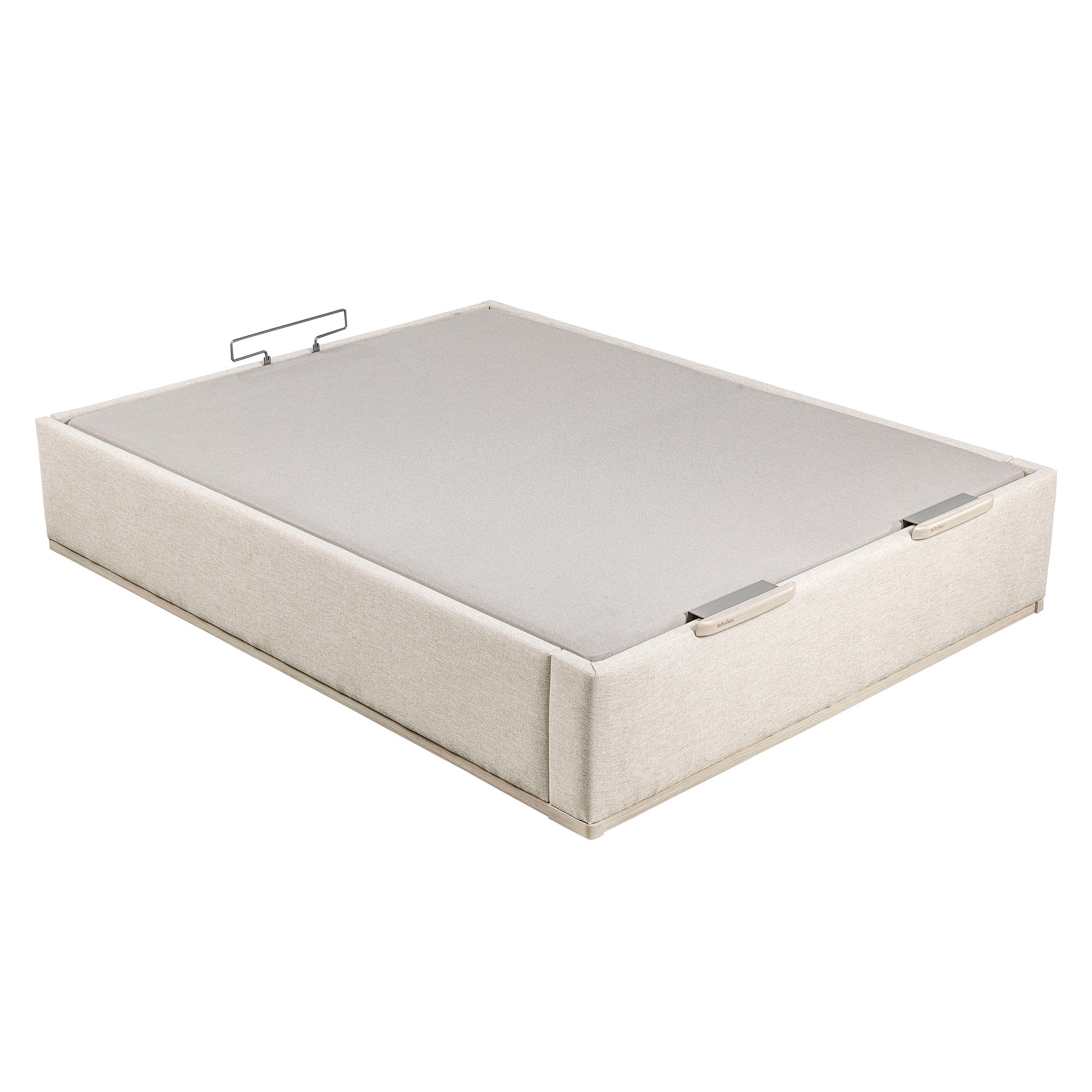 Canapé abatible en tela Box Dekor MDF Lattoflex - Arena claro Cama 90 x 190 cm Arena claro-3