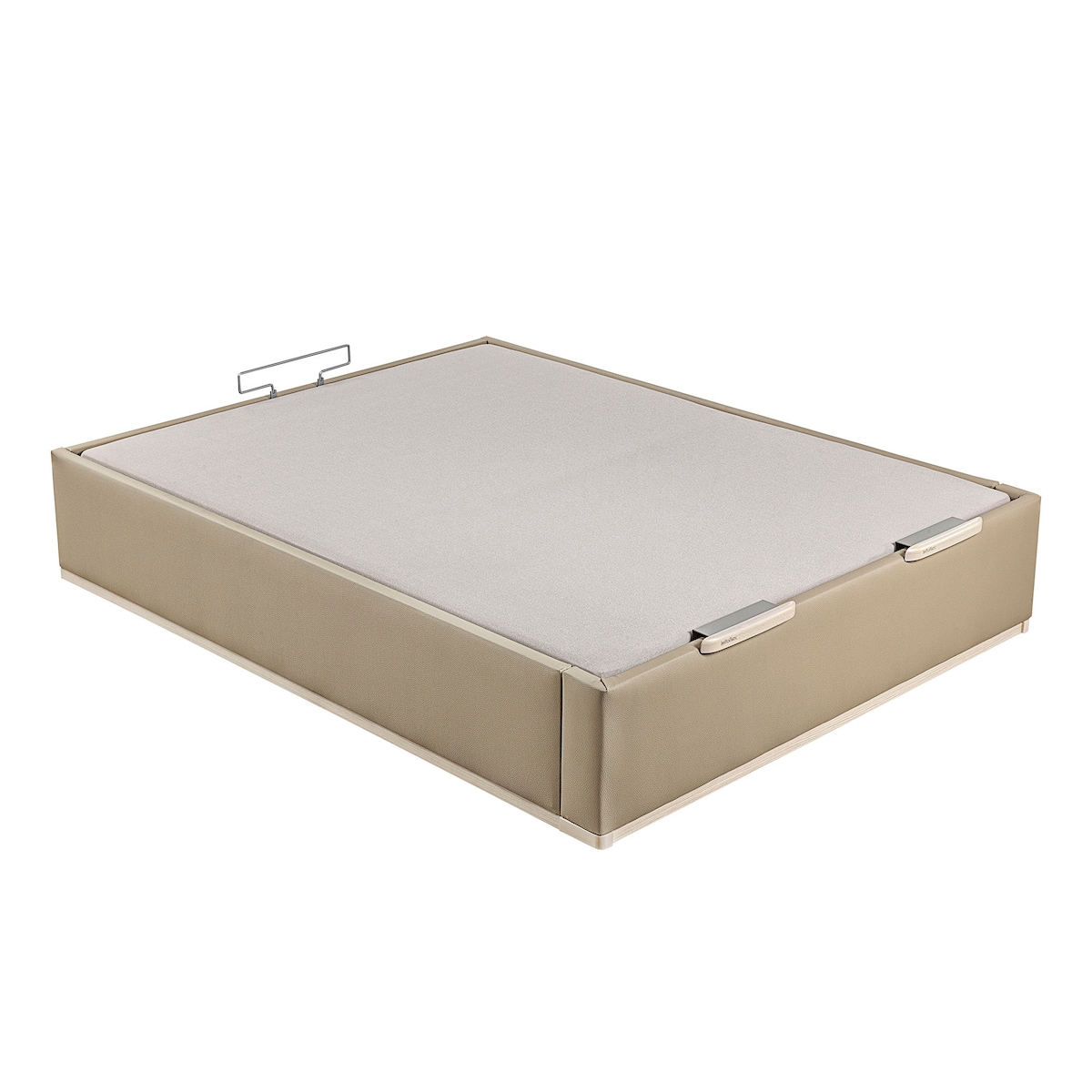 Canapé abatible en polipiel Box Dekor MDF Lattoflex Visón claro-3