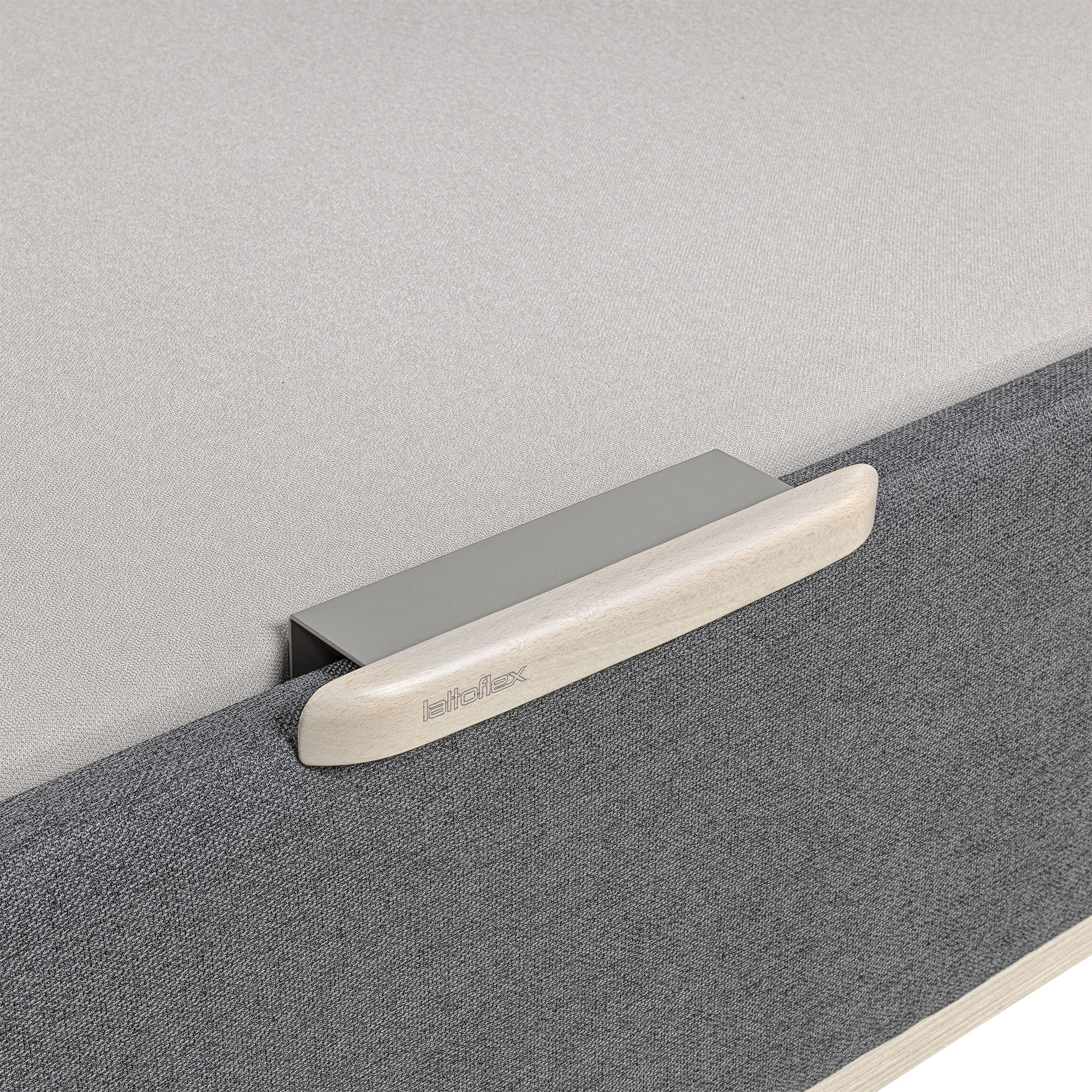 Canapé abatible en tela Box Dekor MDF Lattoflex - Antracita claro Cama 90 x 190 cm Antracita claro-5