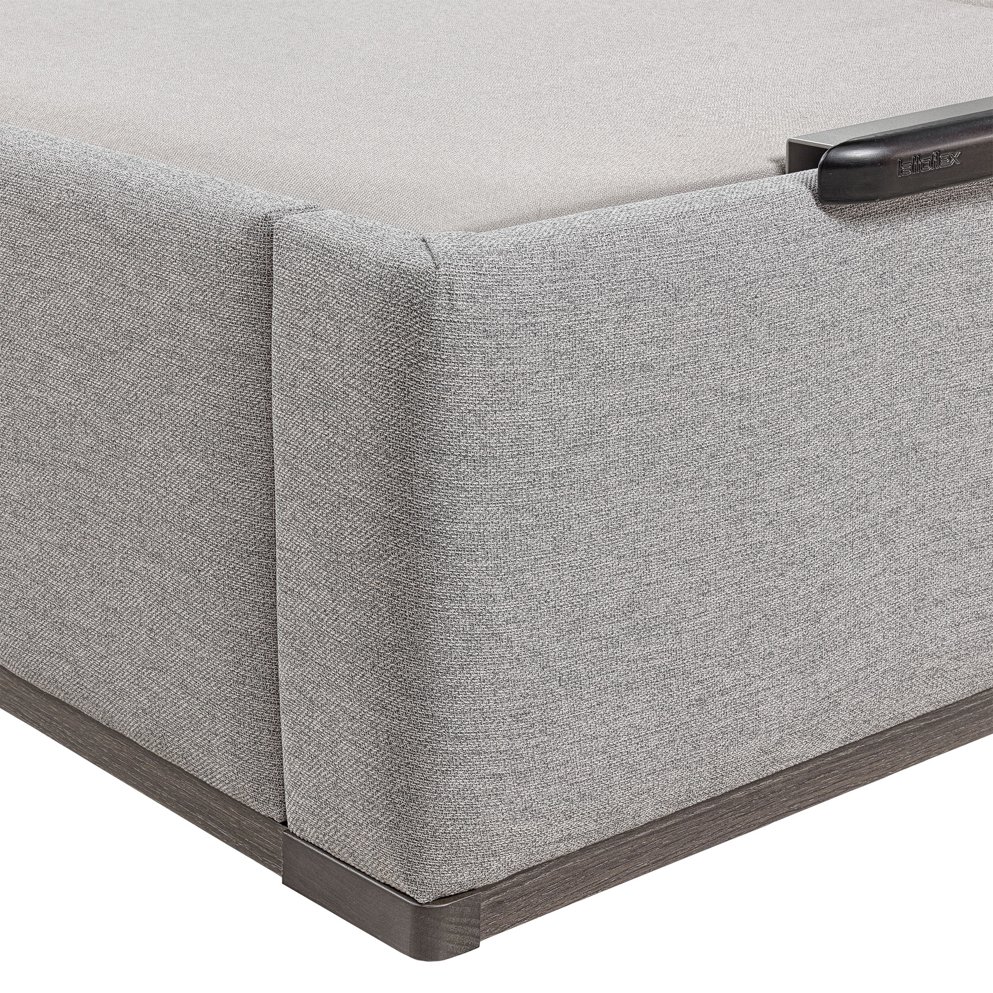 Canapé abatible en tela con 2 tapas Box Dekor MDF Lattoflex - Gris oscuro Cama 150 x 190 cm Gris oscuro-4