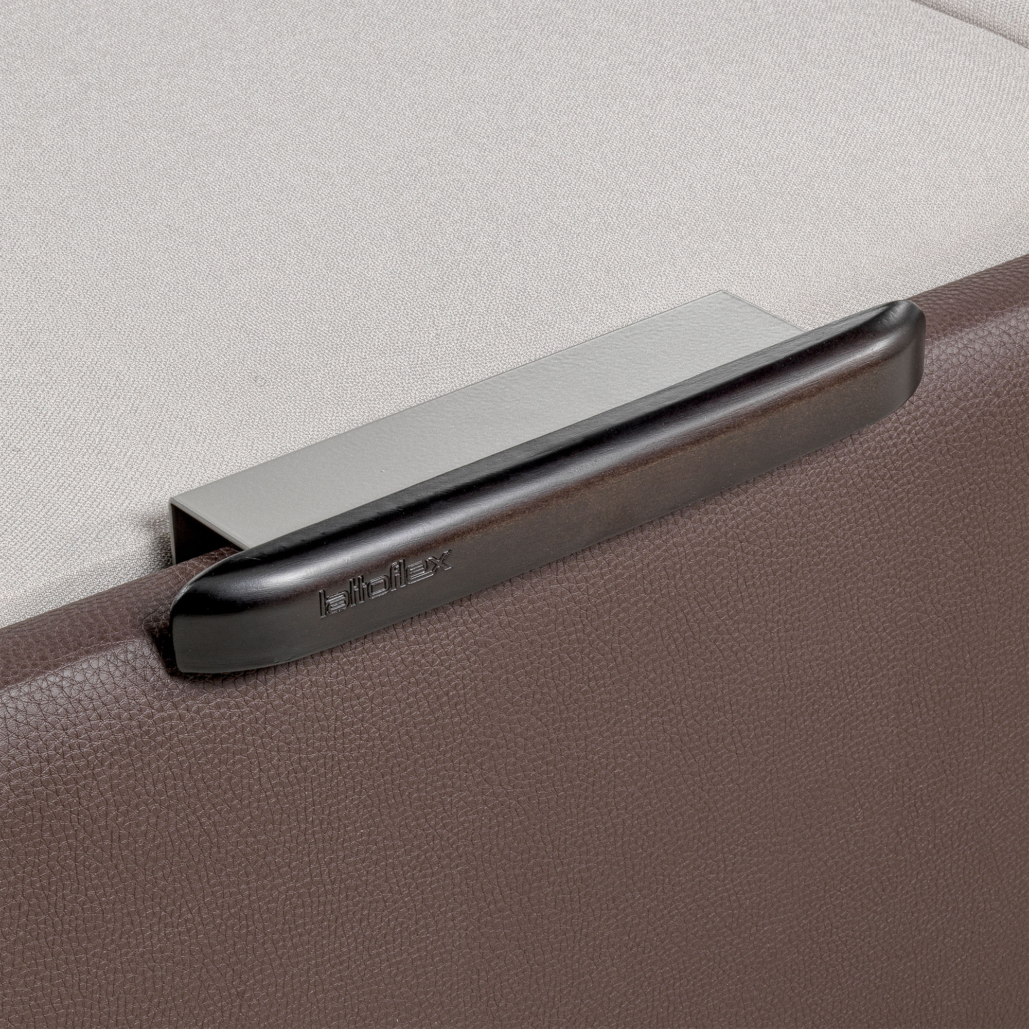 Canapé abatible en polipiel con 2 tapas Box Dekor MDF Lattoflex - Wengué Cama 150 x 190 cm Wengué-5