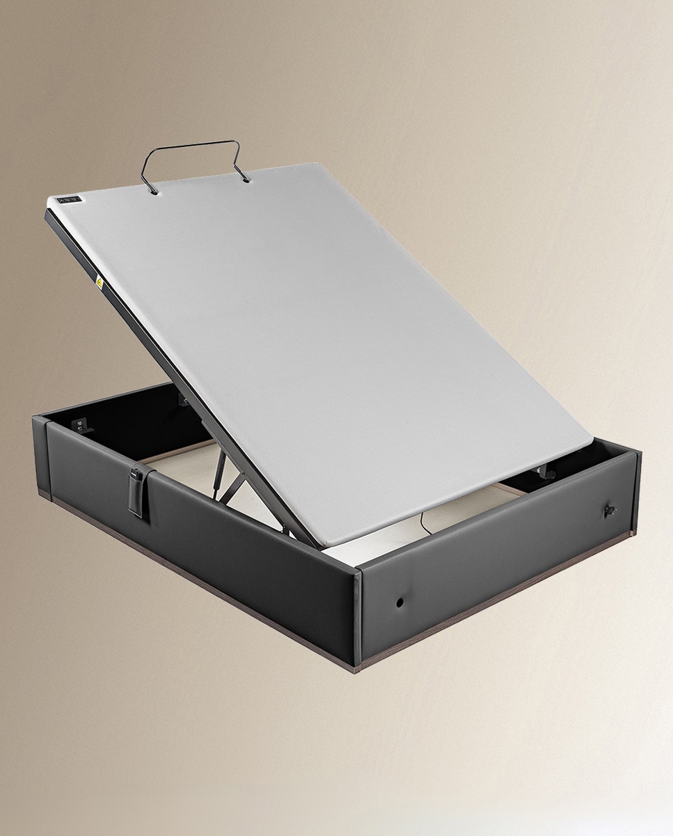 Imagen 3 de Canapé abatible articulado tapizado en polipiel Box Dekor Motion Lattoflex - Negro Cama 135 x 190 cm Negro