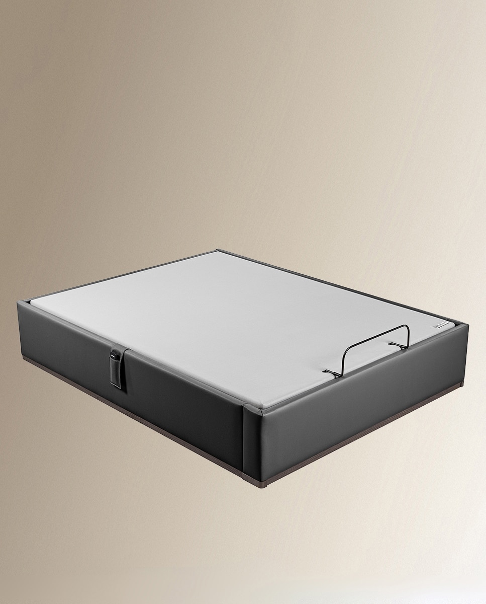 Imagen 4 de Canapé abatible articulado tapizado en polipiel Box Dekor Motion Lattoflex - Negro Cama 135 x 190 cm Negro