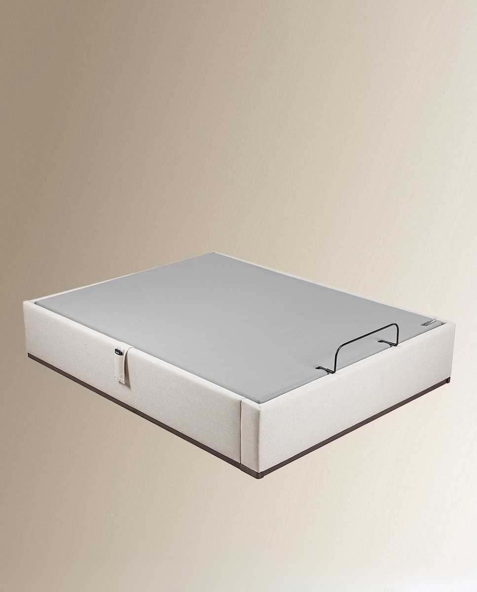 Imagen 4 de Canapé abatible articulado tapizado en tela Box Dekor Motion Lattoflex - Arena oscuro Cama 135 x 190 cm Arena oscuro