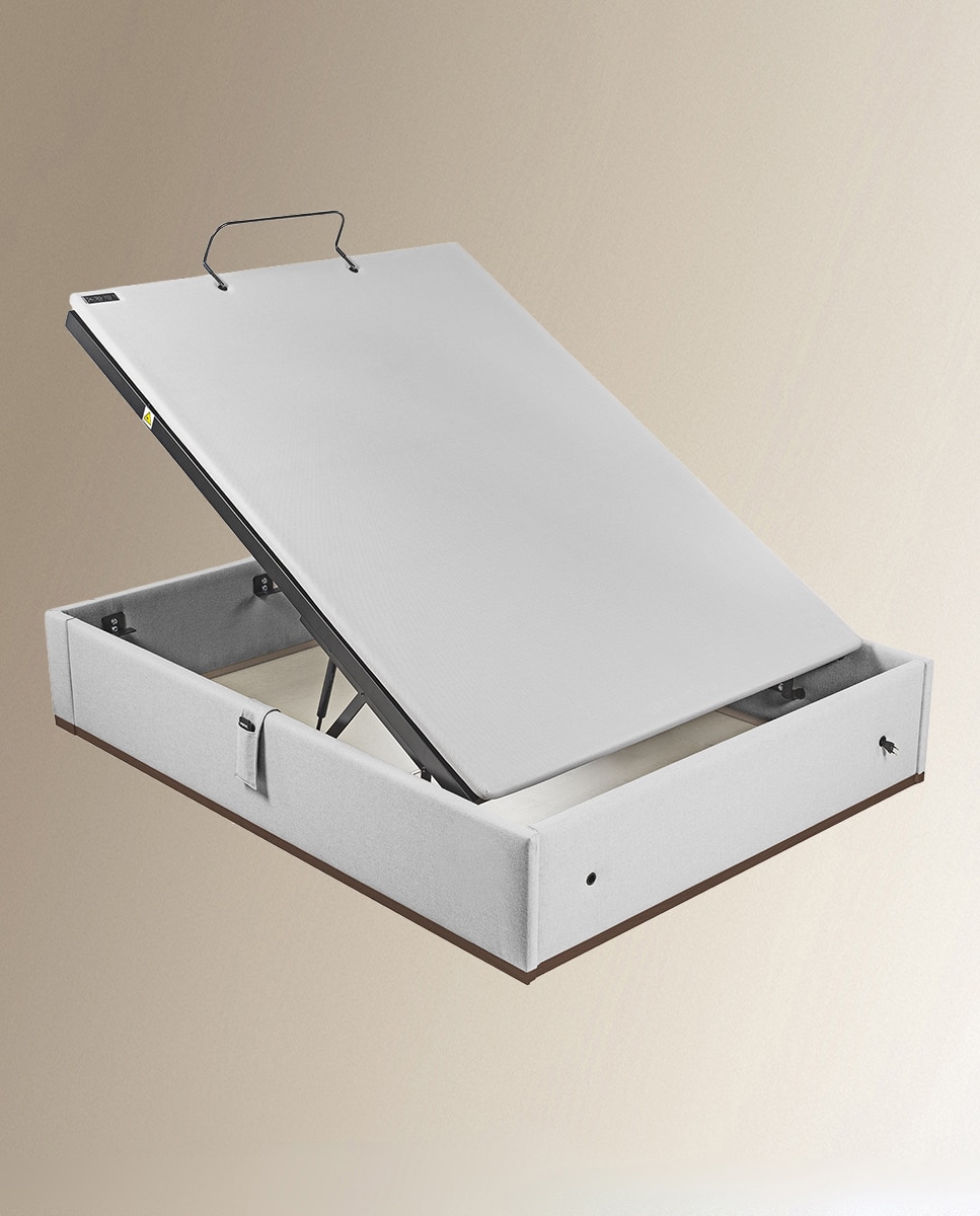 Canapé abatible articulado tapizado en tela Box Dekor Motion Lattoflex - Gris oscuro Cama 135 x 190 cm Gris oscuro-3