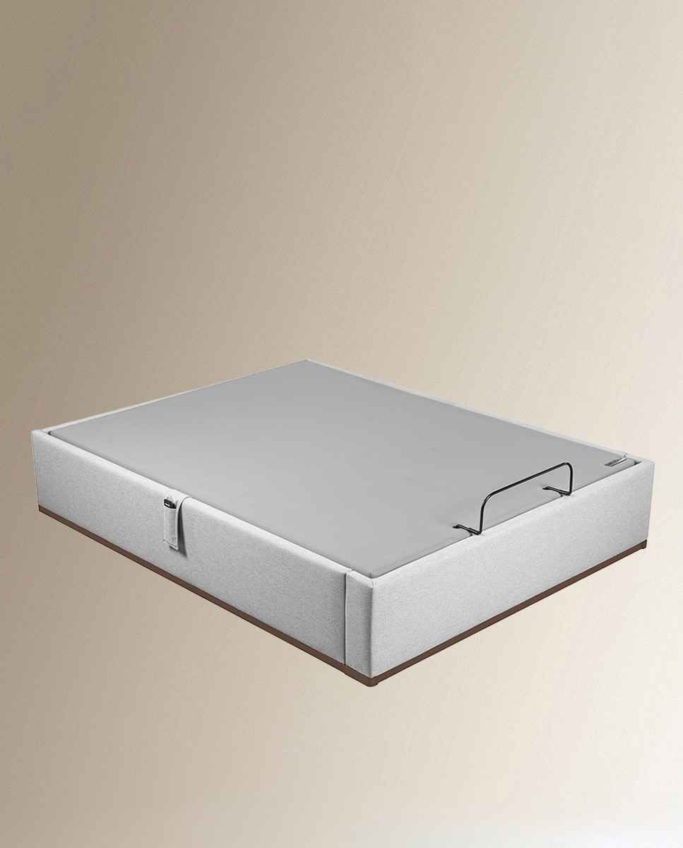 Canapé abatible articulado tapizado en tela Box Dekor Motion Lattoflex - Gris oscuro Cama 135 x 190 cm Gris oscuro-4