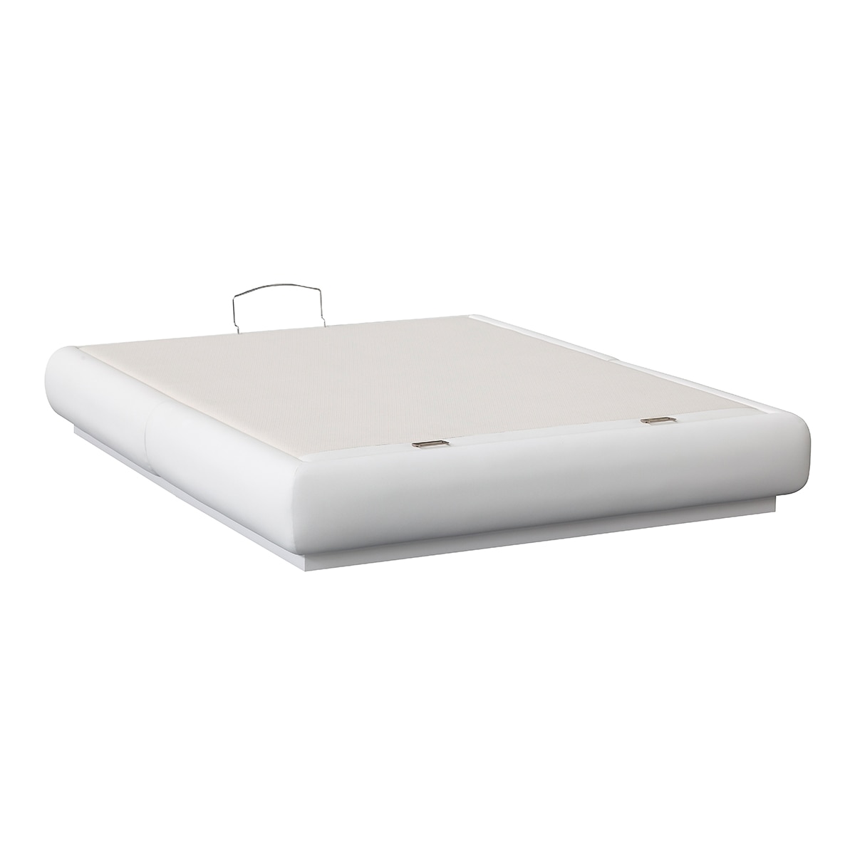 Canapé abatible curvo en polipiel Limia Curvo Dinoc - Blanco Cama 80 x 190 cm Blanco-2