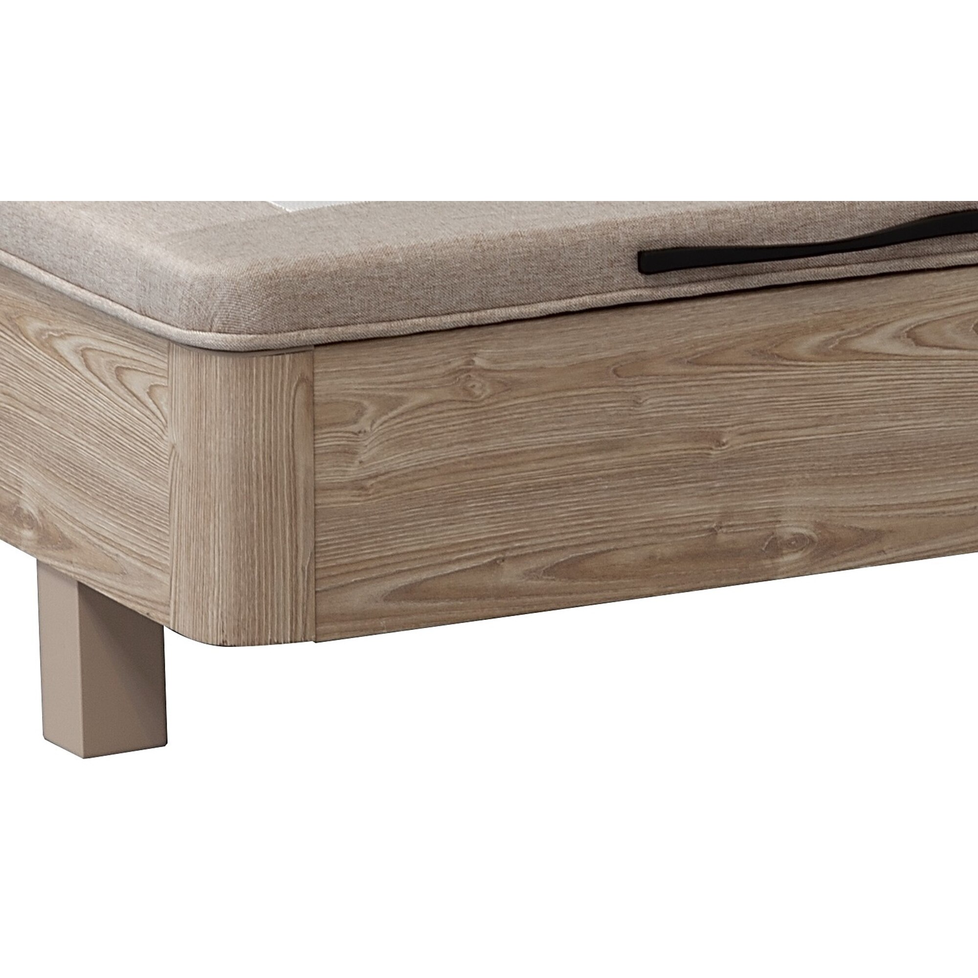 Imagen 3 de Canapé abatible de madera con patas Limia On Dinoc - Trigo Cama 80 x 190 cm Trigo