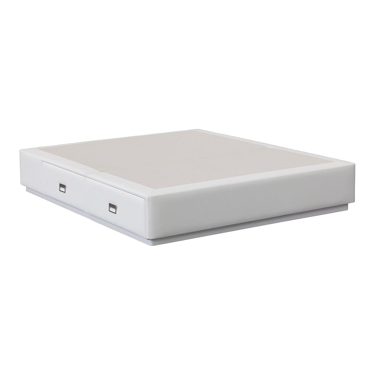 Canapé con cajones polipiel Limia Dinoc - Blanco Cama 80 x 190 cm Blanco-2