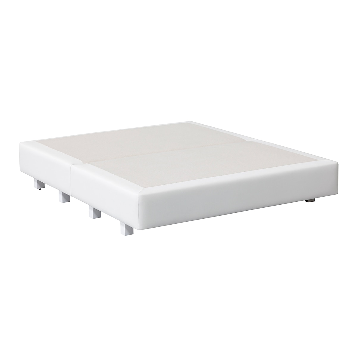 Base tapizada polipiel Limia Muelle Dinoc - Blanco Cama 180 x 200 cm Blanco-1