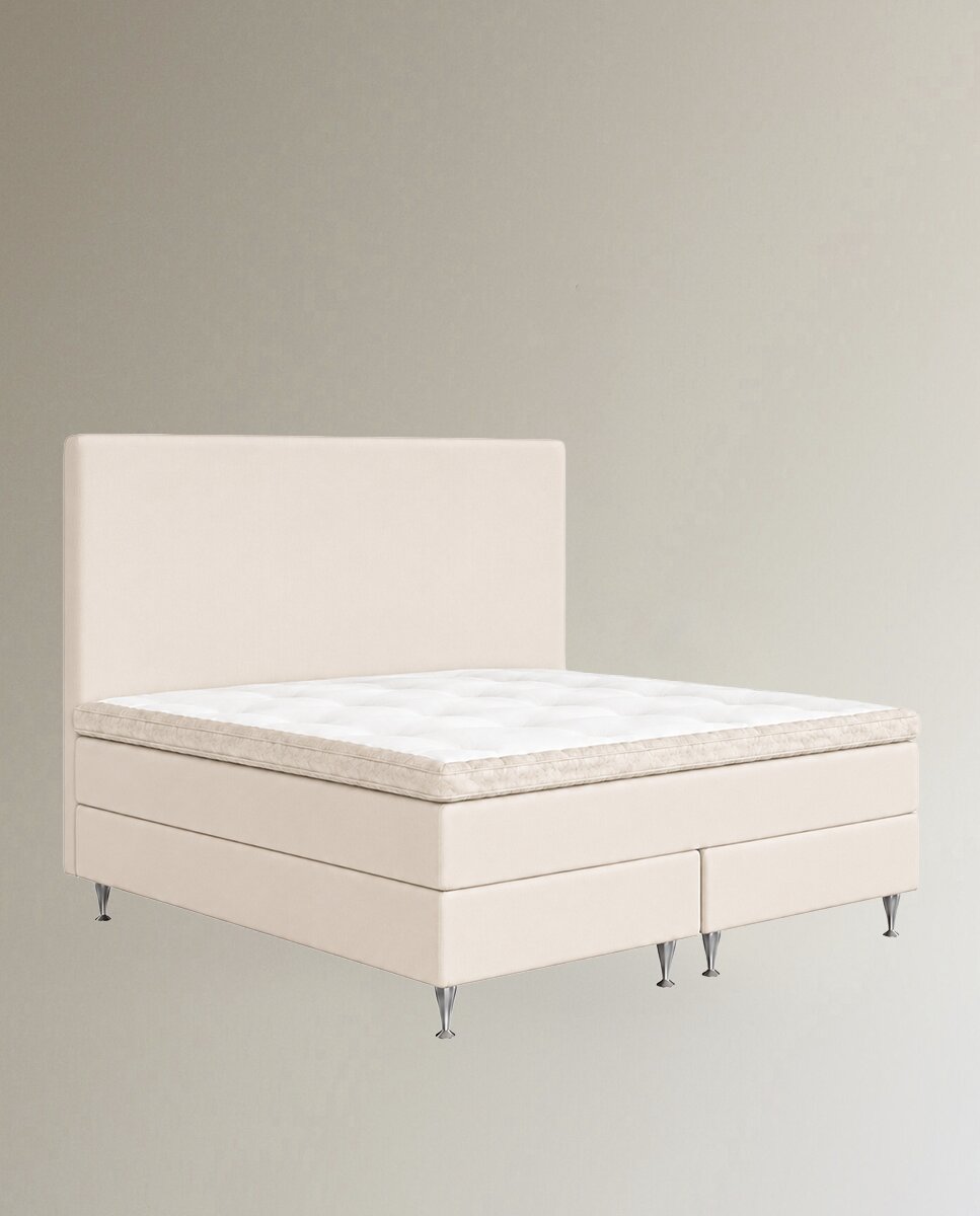 Imagen 0 de Pack de colchón + base con patas + topper + cabecero de regalo Firme Vaxo Continental Hamta Kraft by Scapa Beige