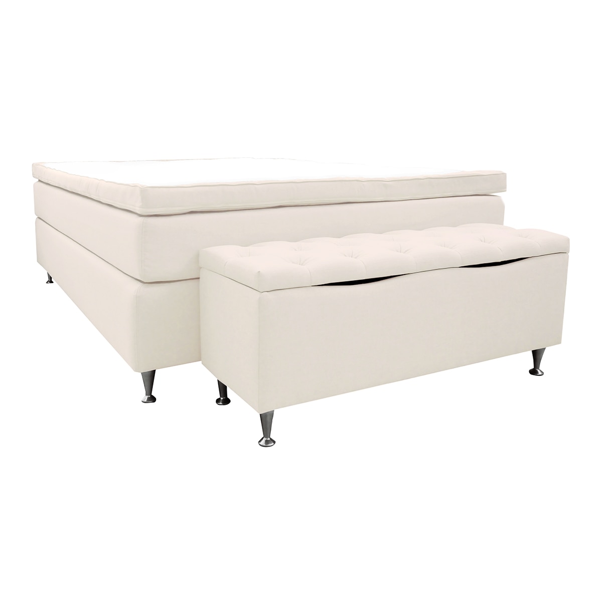 Imagen 0 de Pack de colchón + base con patas + topper + baúl de regalo Dual Vaxo Continental Hamta Kraft by Scapa Beige