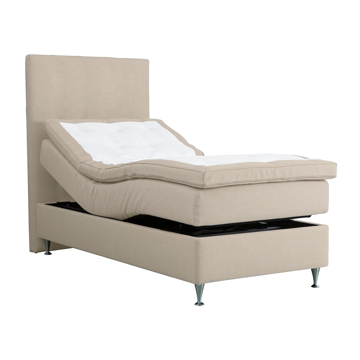 Imagen 2 de Pack colchón + base eléctrica con patas + topper + cabecero de regalo Firme Vaxo Ajustable Hamta Kraft by Scapa - Beige Cama 80 x 200 cm Beige