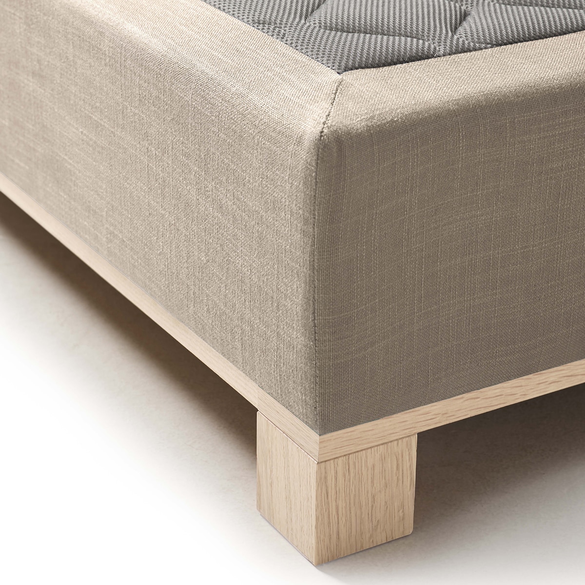 Somier de madera tapizado con patas Suiza D Nature Sweetbedding - Beige Cama 80 x 190 cm Beige-2