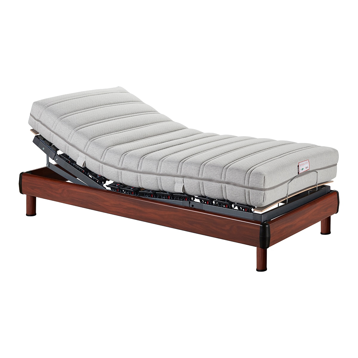 Conjunto colchón látex y base articulada Suiza Basel LTX Sweetbedding - Nogal Cama 105 x 190 cm Nogal-1