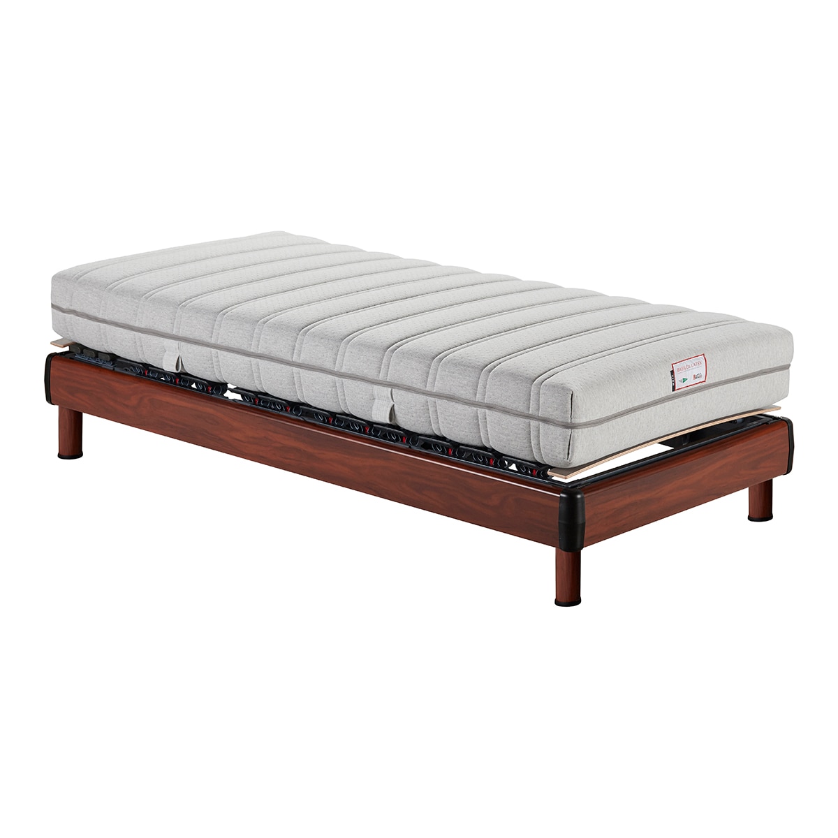 Conjunto colchón látex y base articulada Suiza Basel LTX Sweetbedding - Nogal Cama 105 x 190 cm Nogal-2
