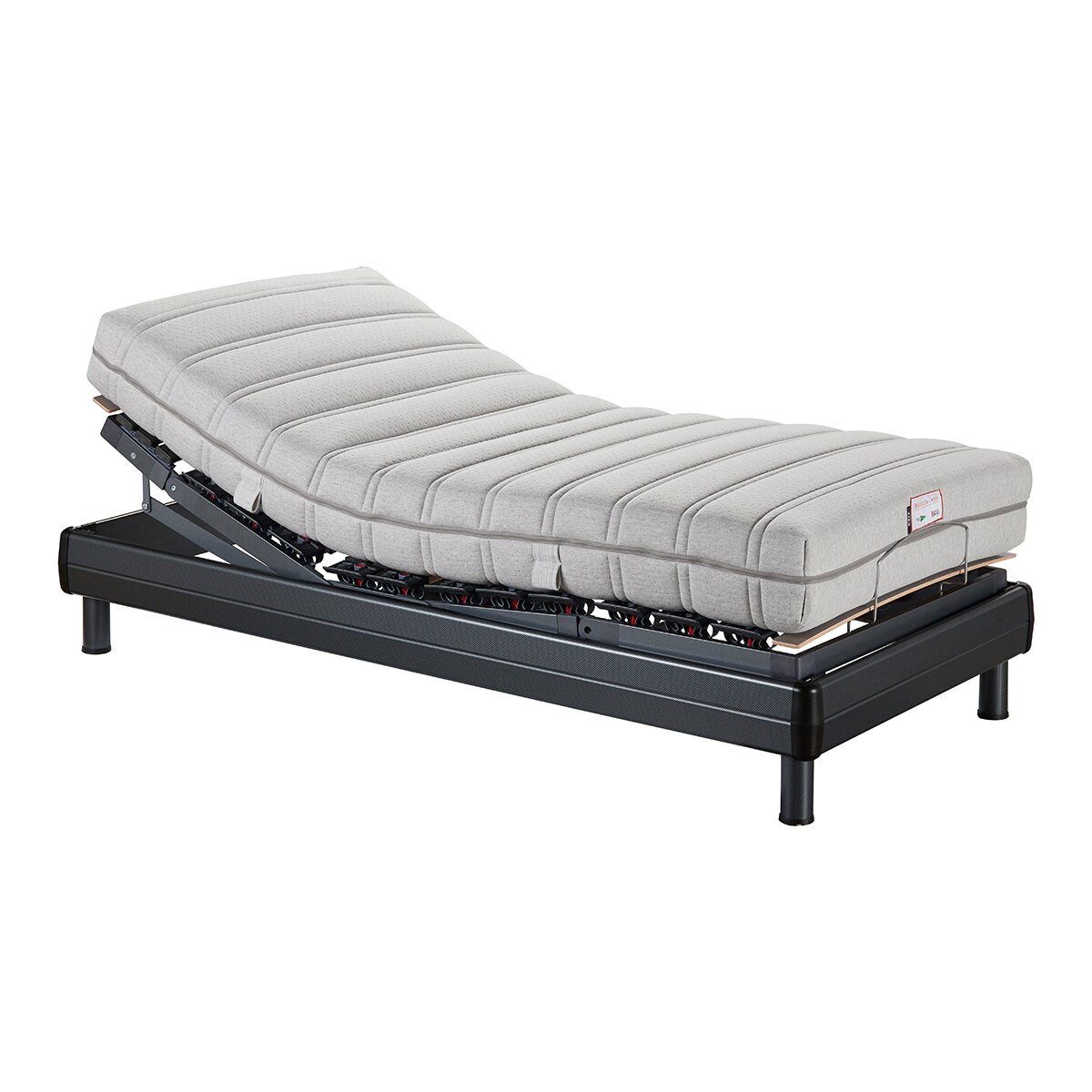 Conjunto colchón látex y base articulada Suiza Basel LTX Sweetbedding - Antracita Cama 80 x 190 cm Antracita-1