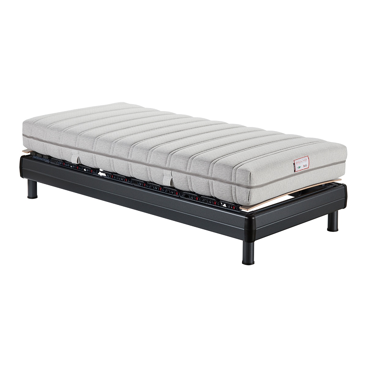 Conjunto colchón látex y base articulada Suiza Basel LTX Sweetbedding - Antracita Cama 80 x 190 cm Antracita-2