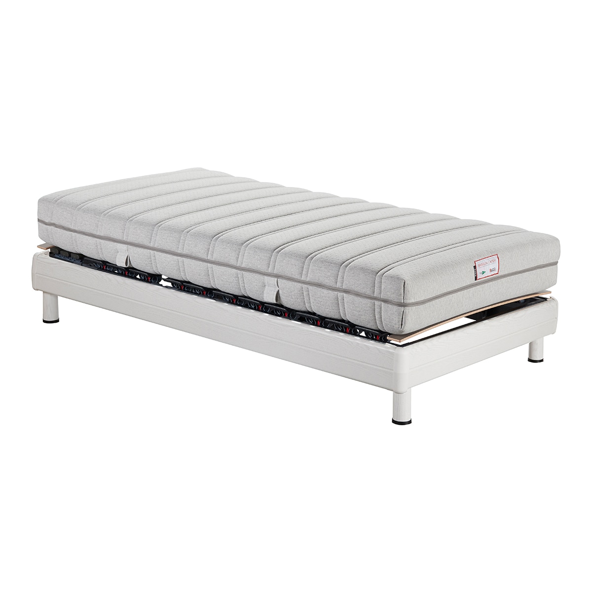 Conjunto colchón látex y base articulada Suiza Basel LTX Sweetbedding - Blanco Cama 105 x 190 cm Blanco-2