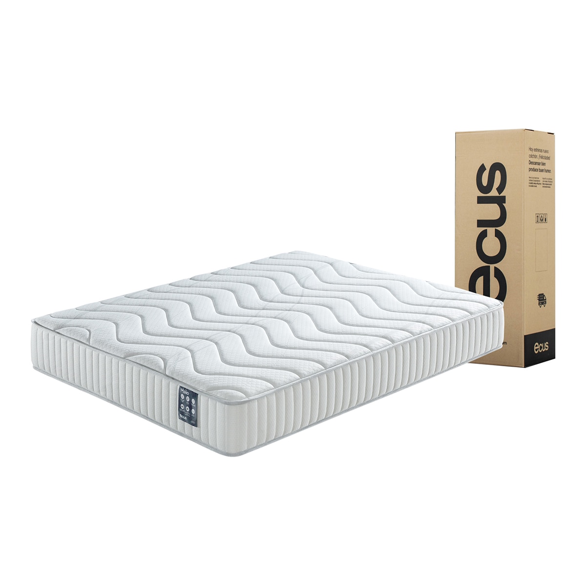 Colchón de muelles ensacados Maio Ecus - Blanco Cama 90 x 190 cm Blanco-1