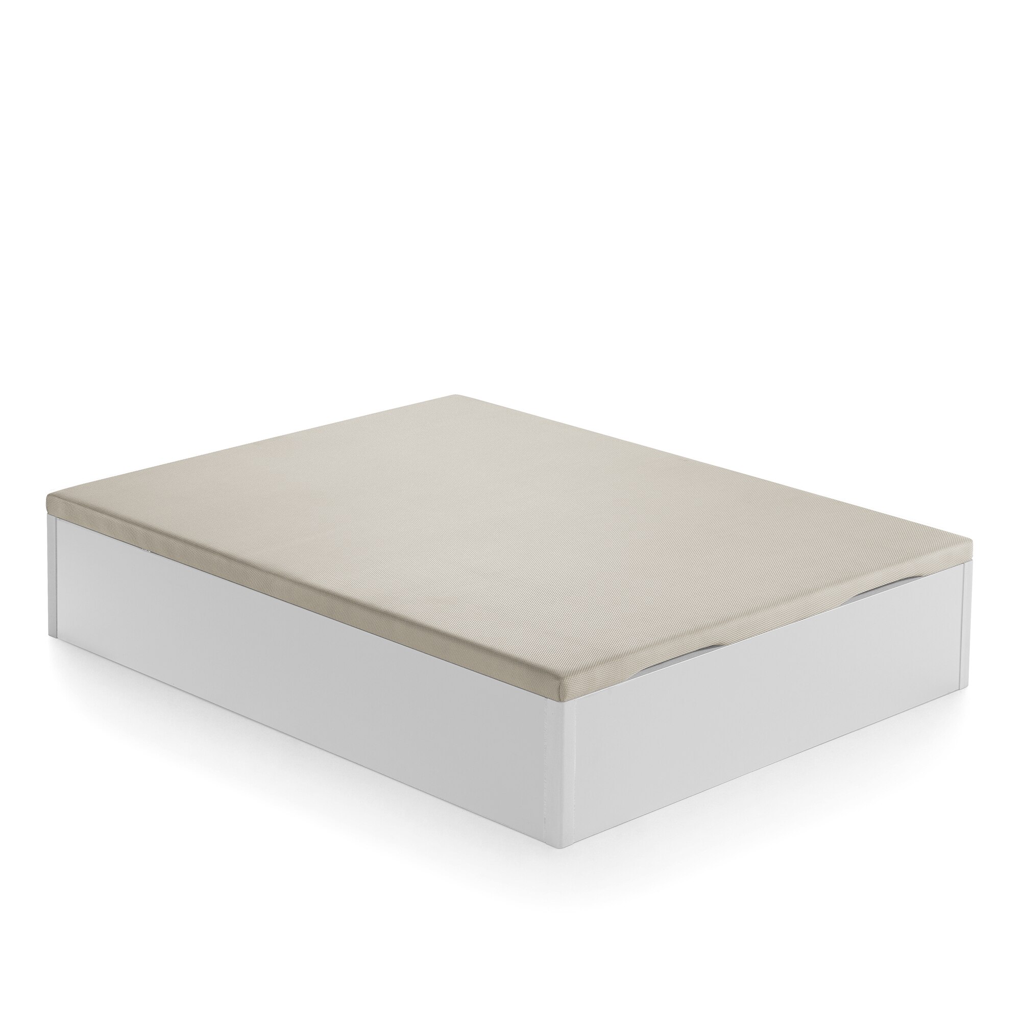 Canapé abatible de madera de gran capacidad Gina GC Ecus - Blanco Cama 150 x 200 cm Blanco-2