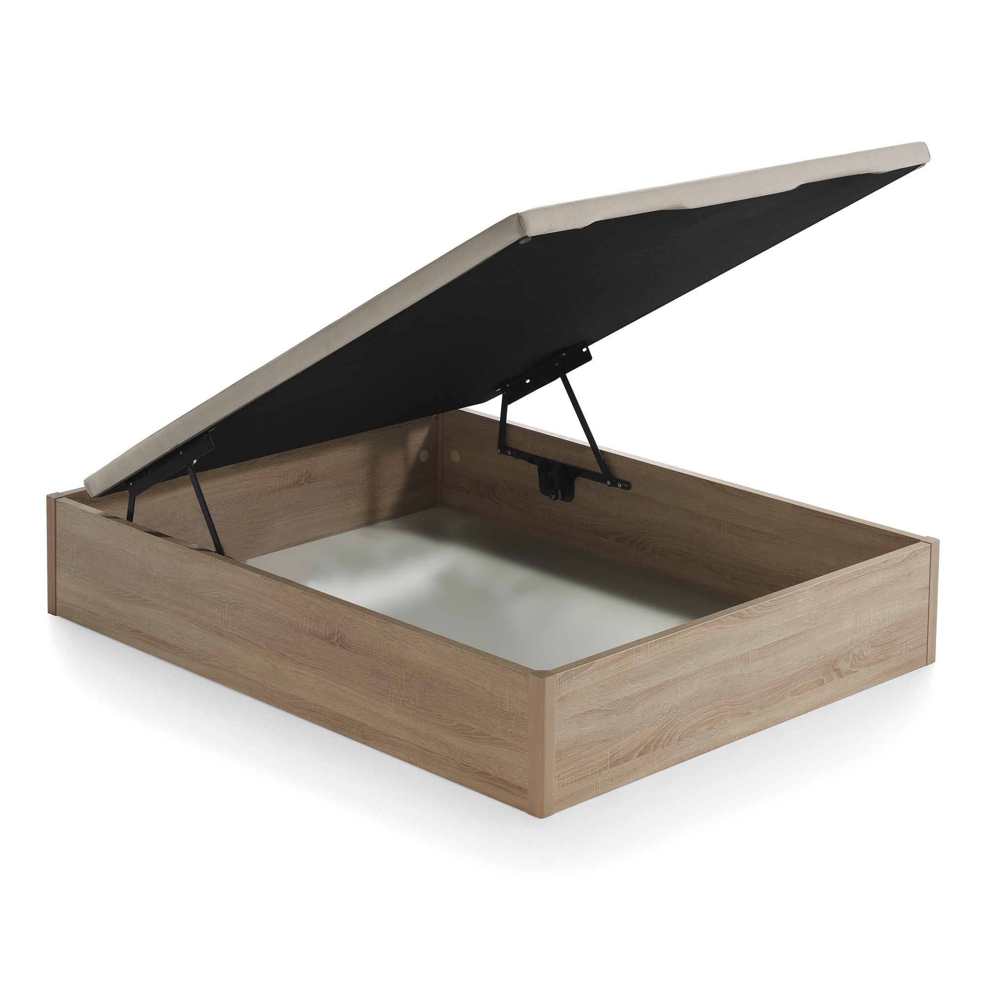 Canapé abatible de madera de gran capacidad Gina GC Ecus - Roble Cama 150 x 200 cm Roble-1