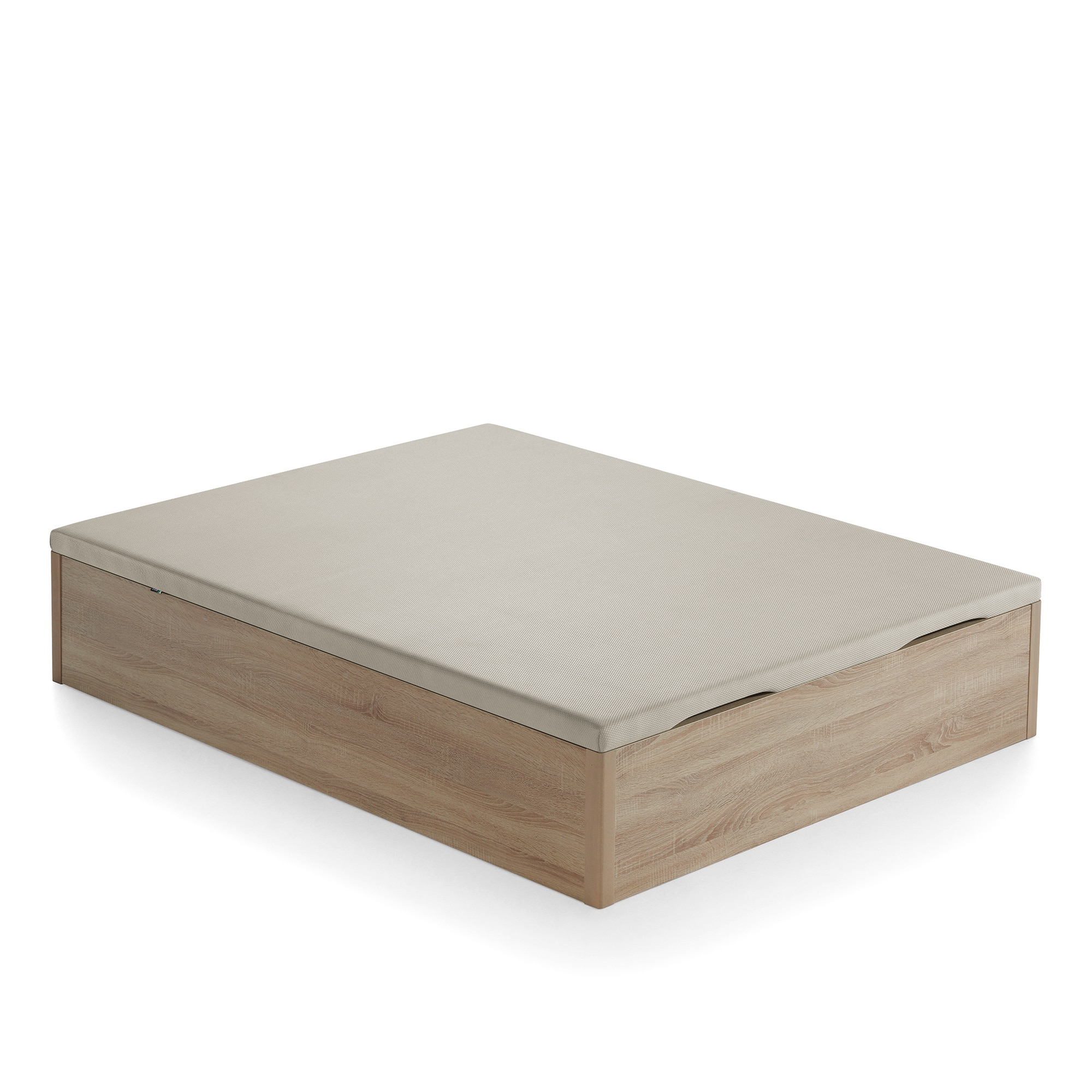 Canapé abatible de madera de gran capacidad Gina GC Ecus - Roble Cama 150 x 200 cm Roble-2