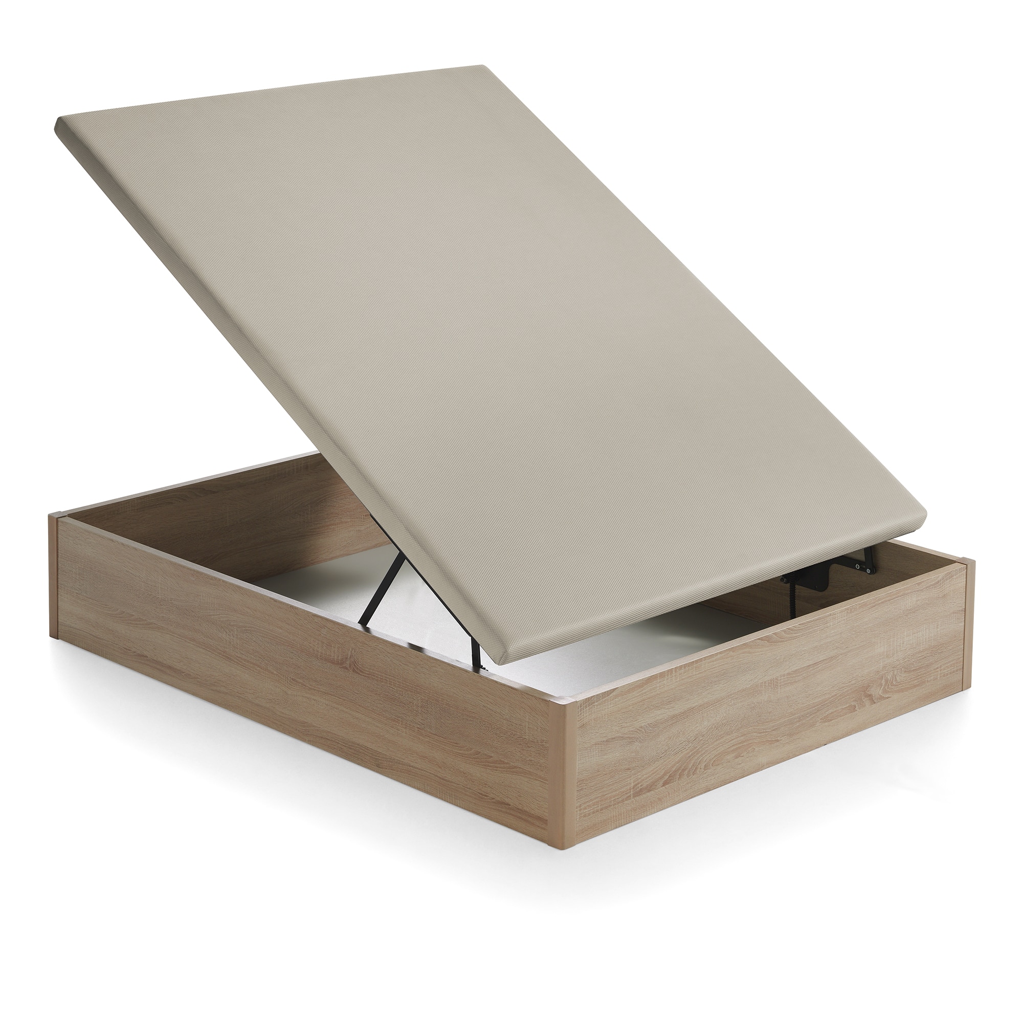 Canapé abatible de madera de gran capacidad Gina GC Ecus - Roble Cama 150 x 200 cm Roble-3